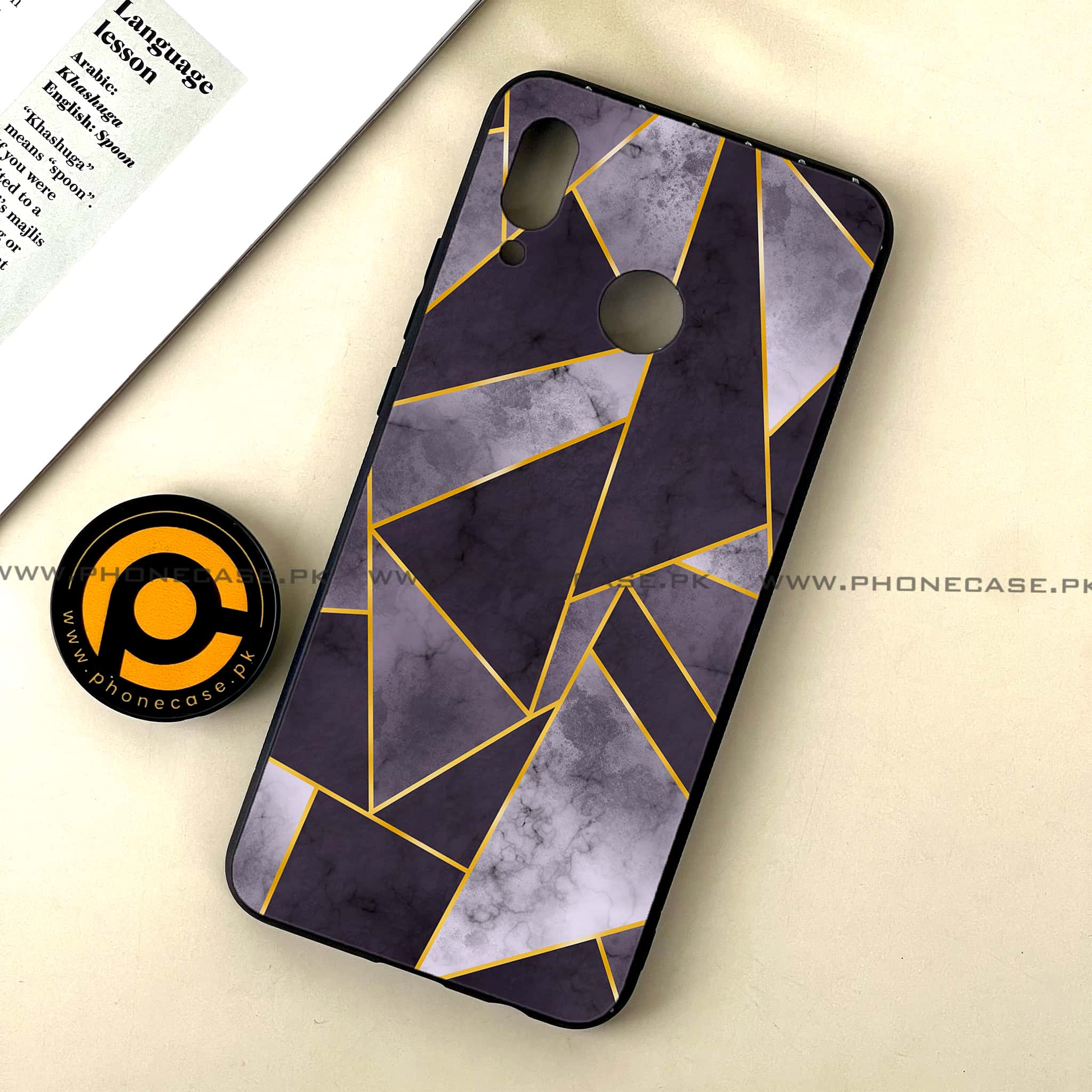 Huawei Nova 3 - Geometric Marble Series - Premium Printed Glass soft Bumper shock Proof Case