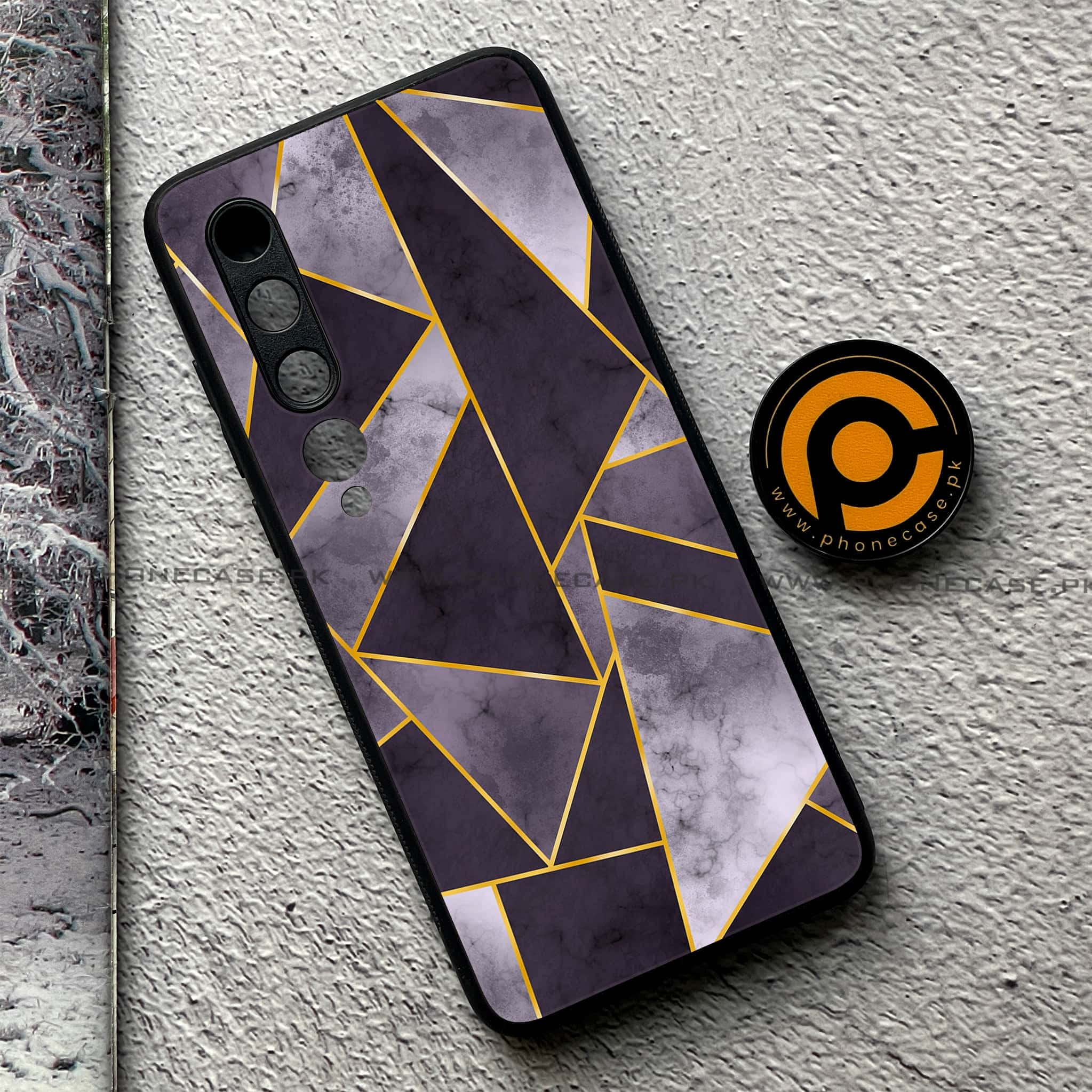 Xiaomi Mi 10 - Geometric Marble Series - Premium Printed Glass soft Bumper shock Proof Case