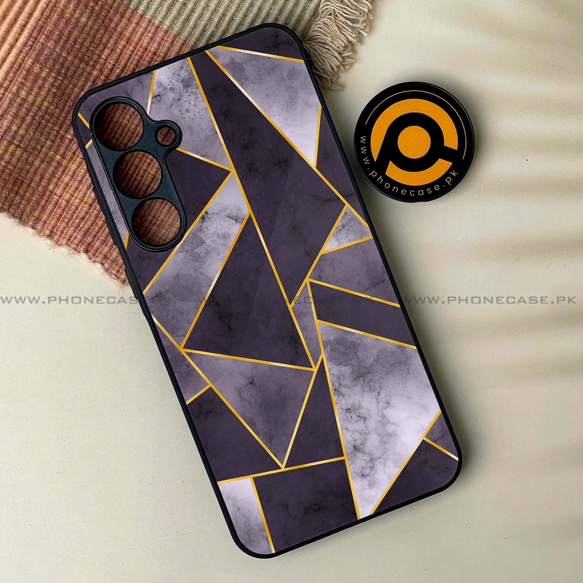 Samsung Galaxy A25 - Geometric Marble Series - Premium Printed Glass soft Bumper shock Proof Case
