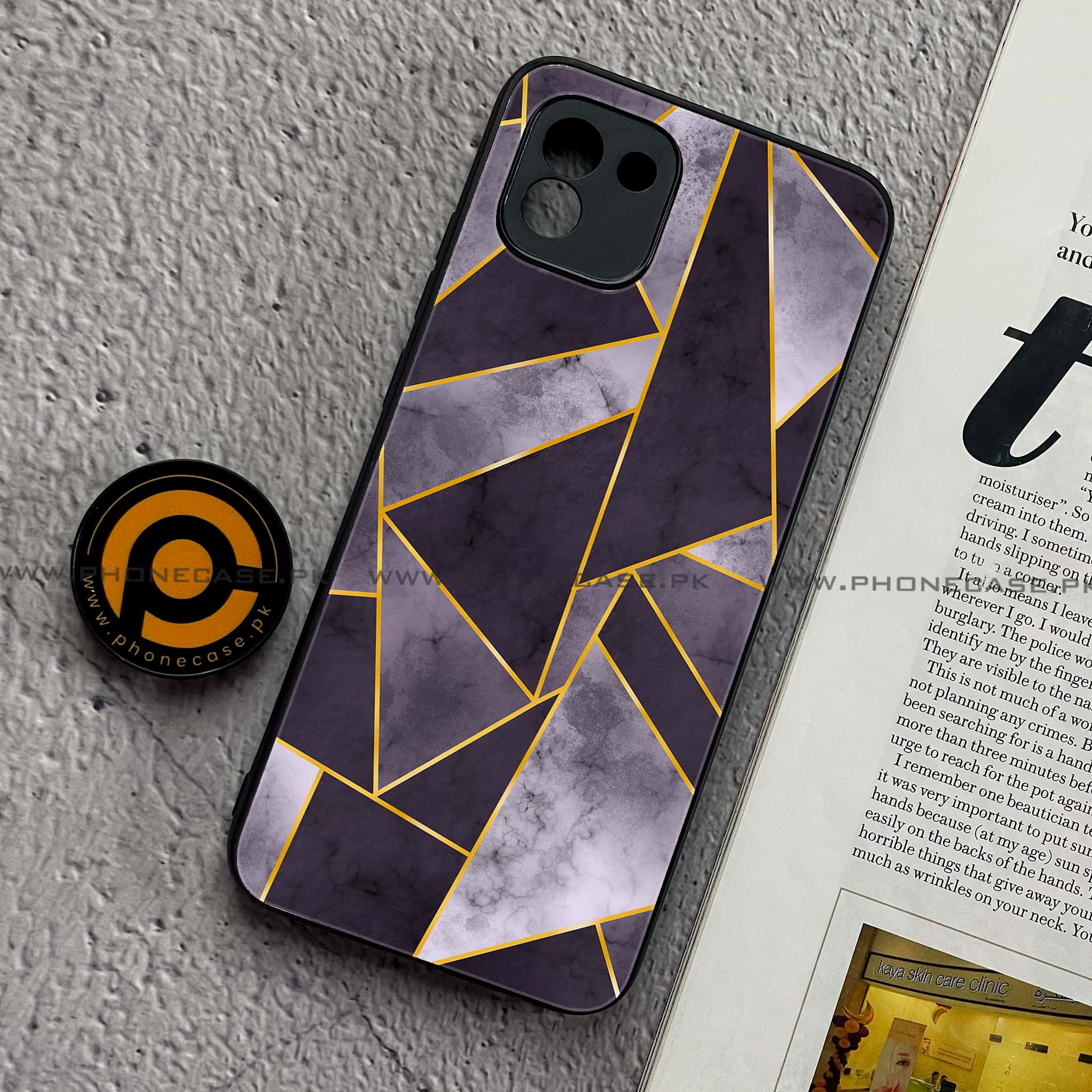 Samsung Galaxy A03 - Geometric Marble Series - Premium Printed Glass soft Bumper shock Proof Case