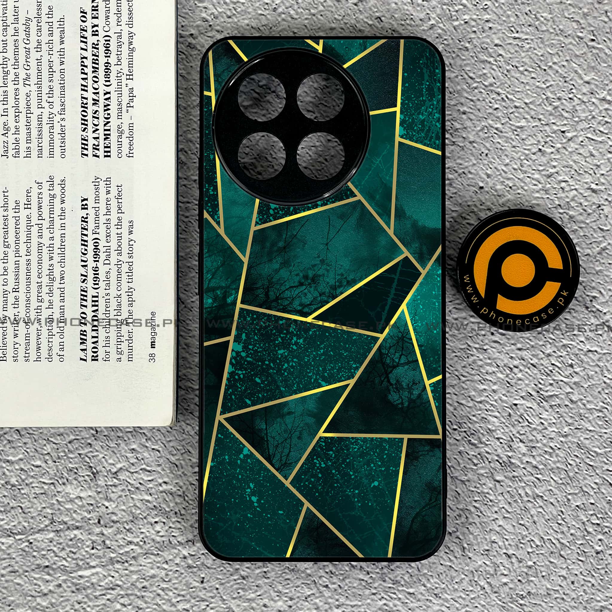 OnePlus 13R - Geometric Marble Series - Premium Printed Glass soft Bumper shock Proof Case