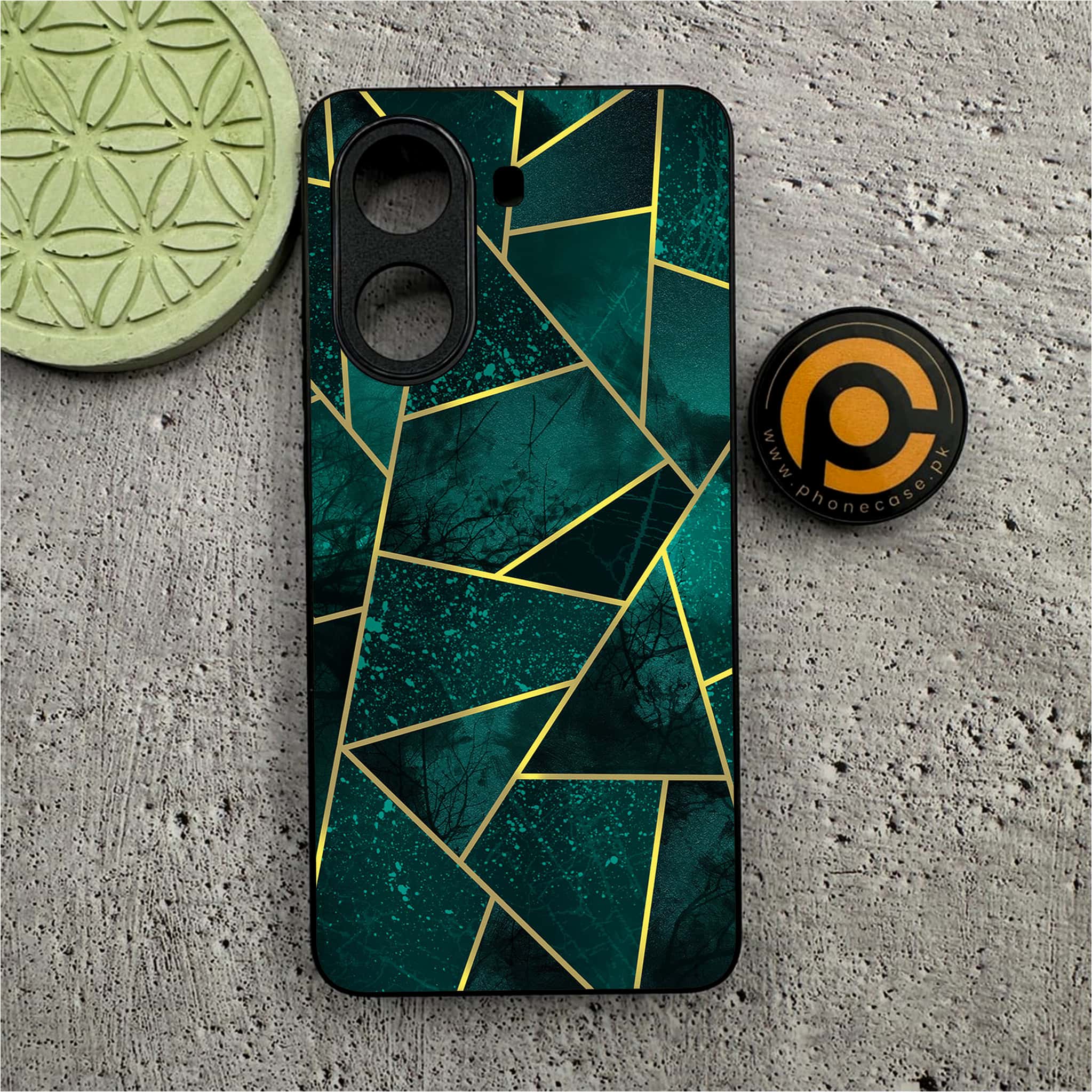 Xiaomi Redmi Turbo 4 - Geometric Marble Series  - Premium Metal Printed soft Bumper shock Proof Case
