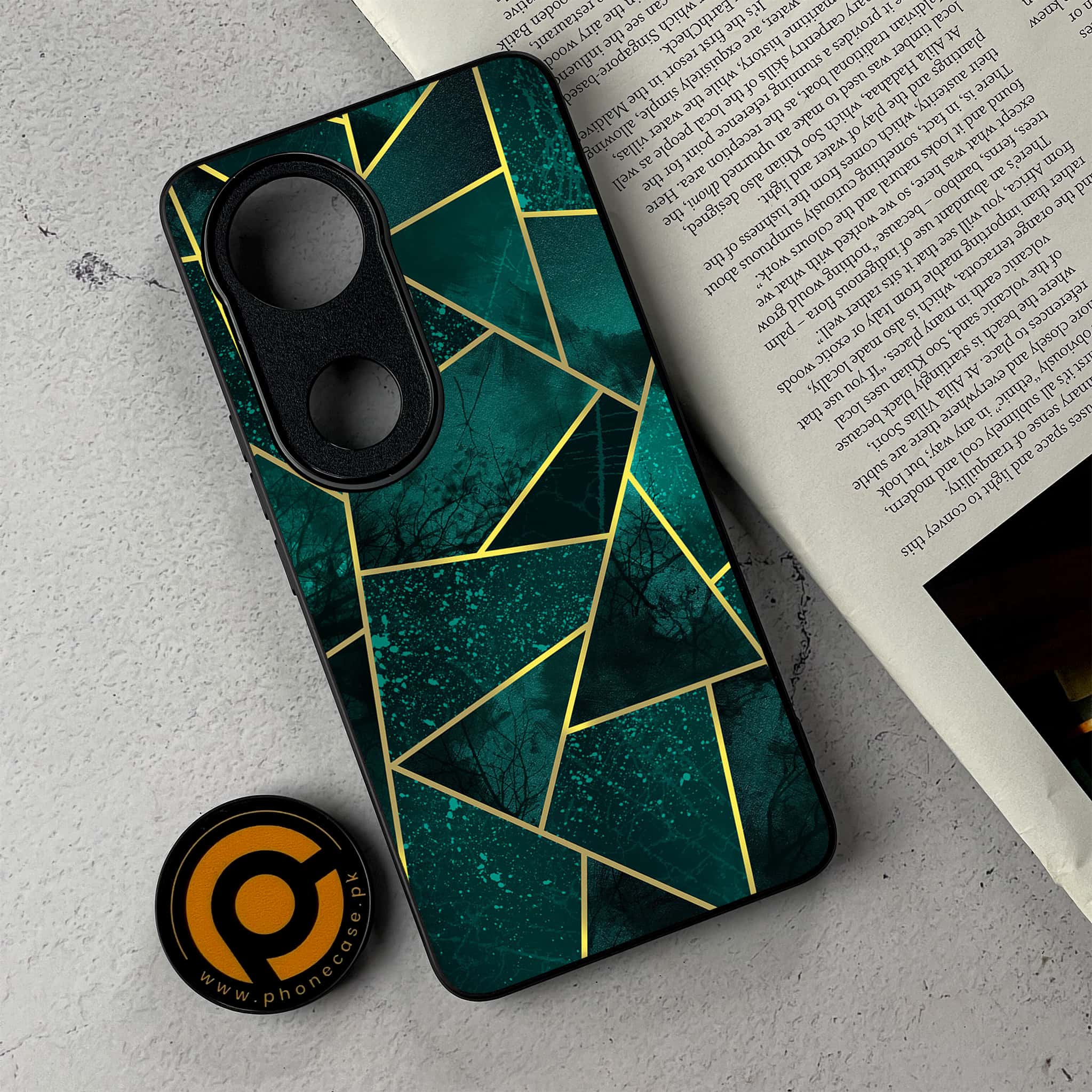 Vivo V50 - Geometric Marble Series - Premium Metal Printed Soft Bumper Shockproof Case