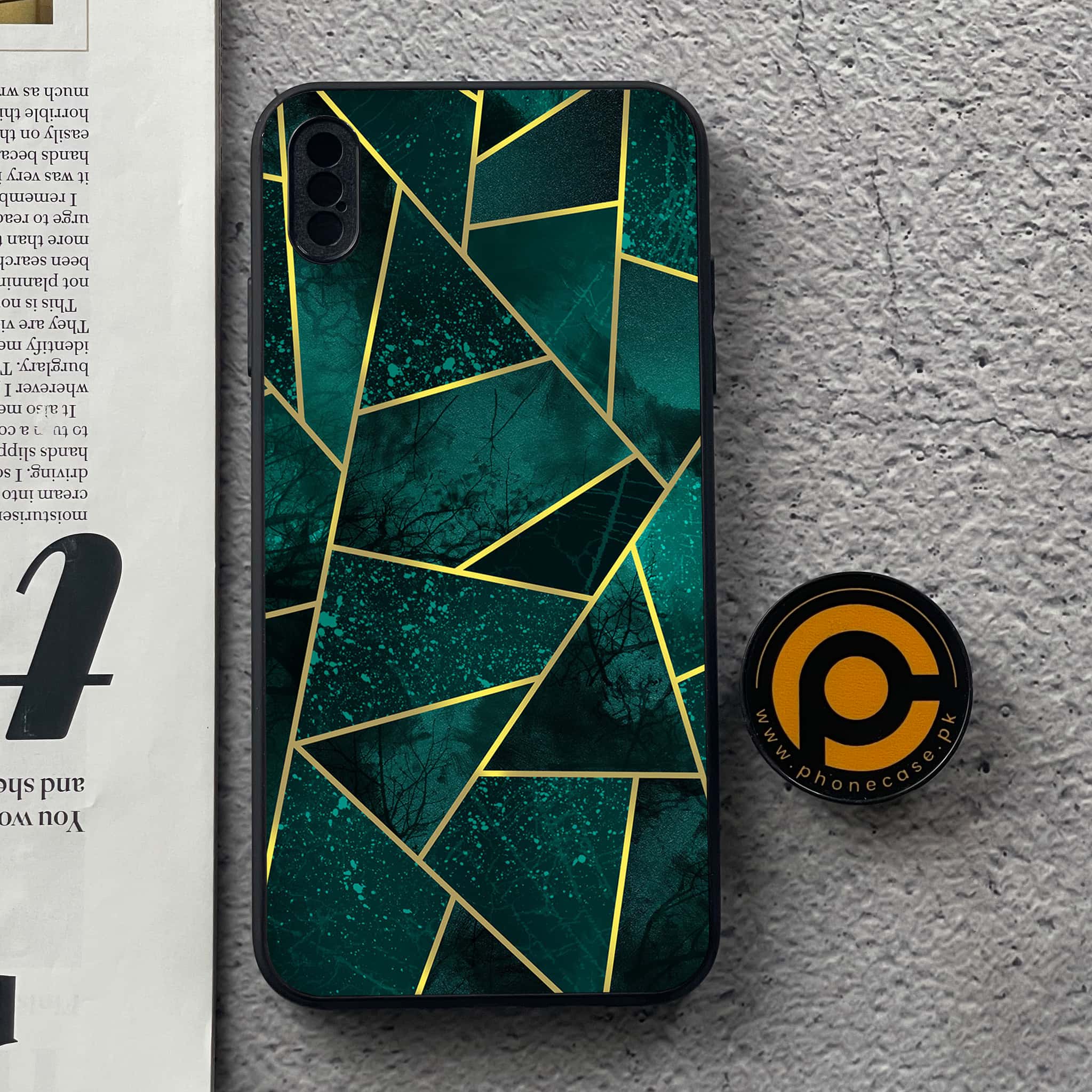 iPhone XS Max - Geometric Marble Series - Premium Metal Printed soft Bumper shock Proof Case