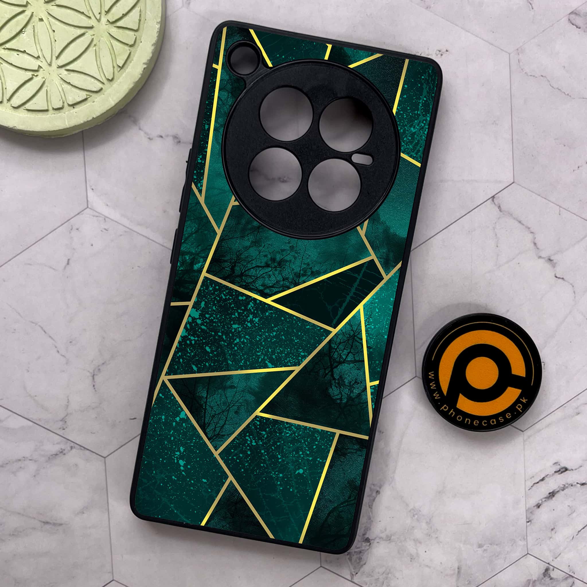 Infinix Zero 40 5G - Geometric Marble Series - Premium Metal Printed soft Bumper shock Proof Case