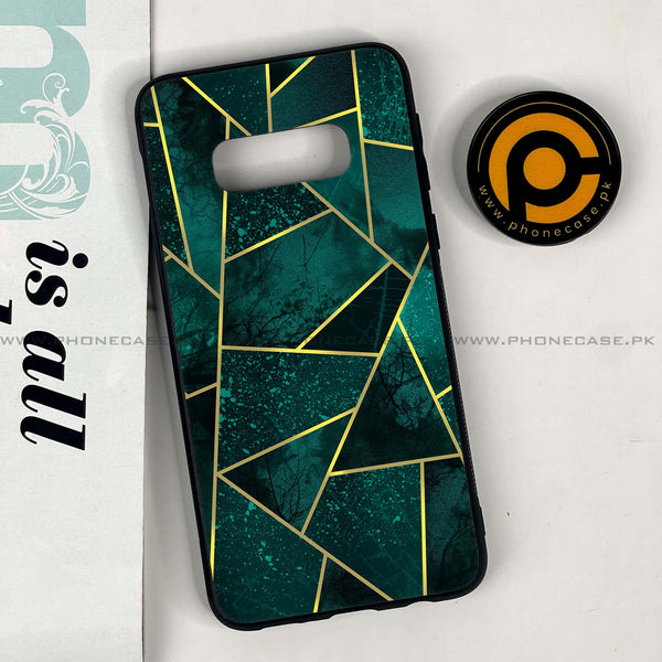 Galaxy S10e - Geometric Marble Design 9- Premium Printed Glass soft Bumper shock Proof Case CS-45991