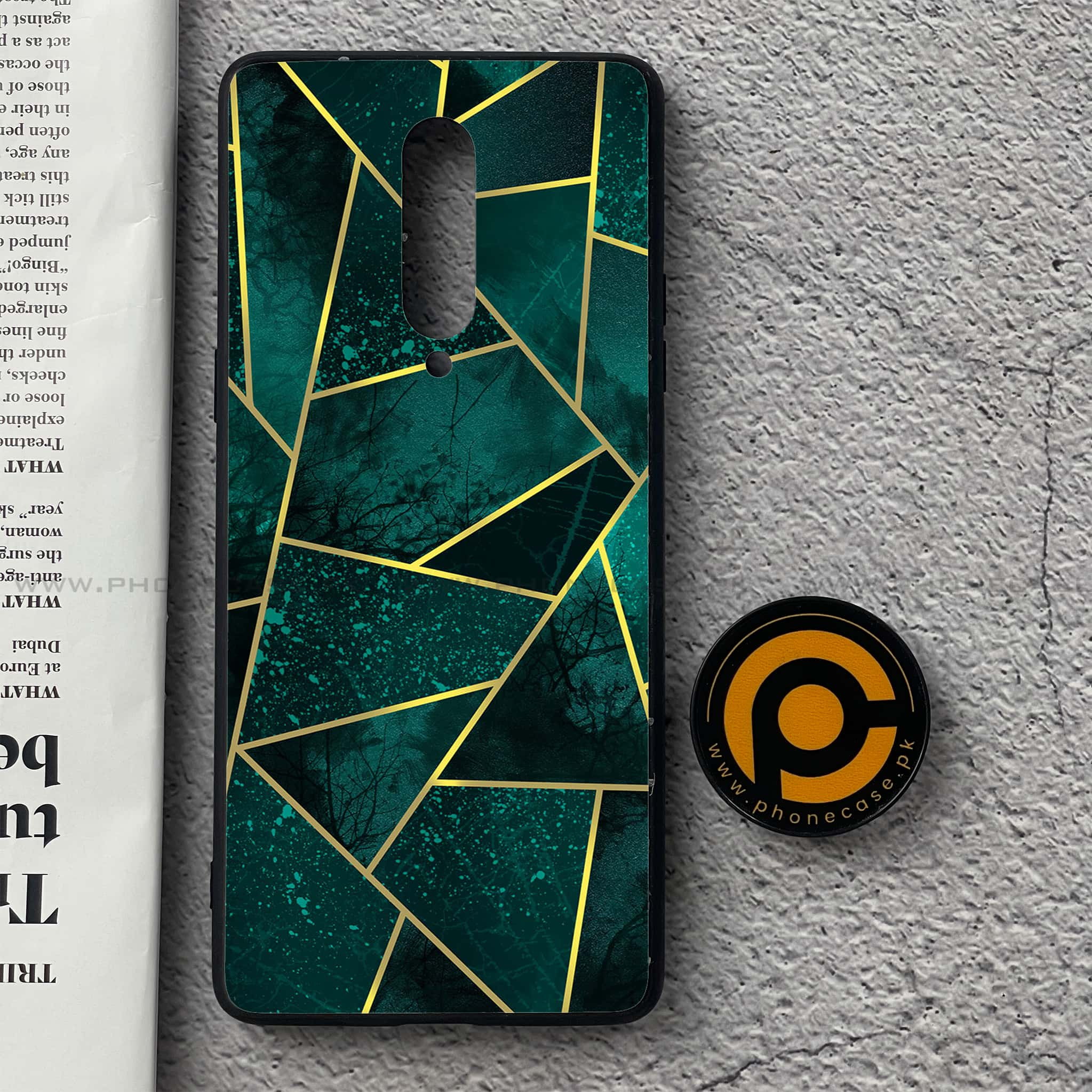 OnePlus 8 - Geometric Marble Series - Premium Printed Glass soft Bumper shock Proof Case