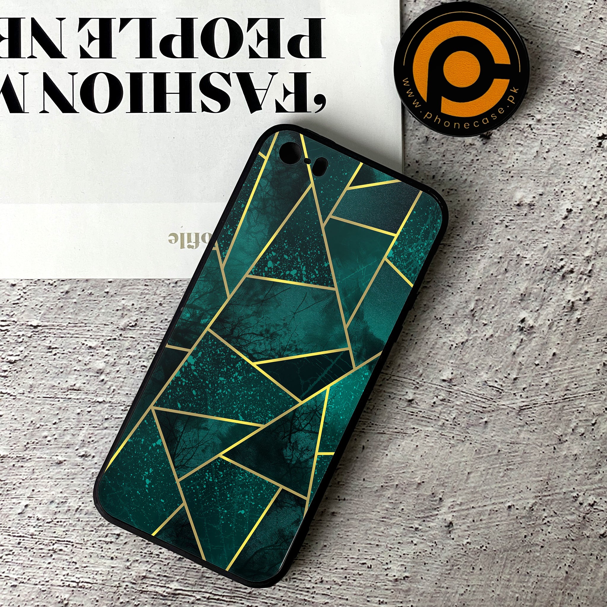 iPhone 5/5c/5s - Geometric Marble Series - Premium Printed Glass soft Bumper shock Proof Case