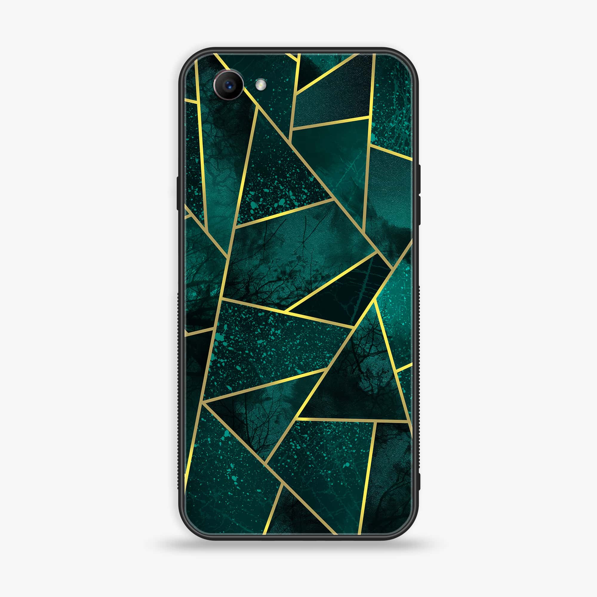 Oppo F7 Youth - Geometric Marble Series - Premium Printed Glass soft Bumper shock Proof Case