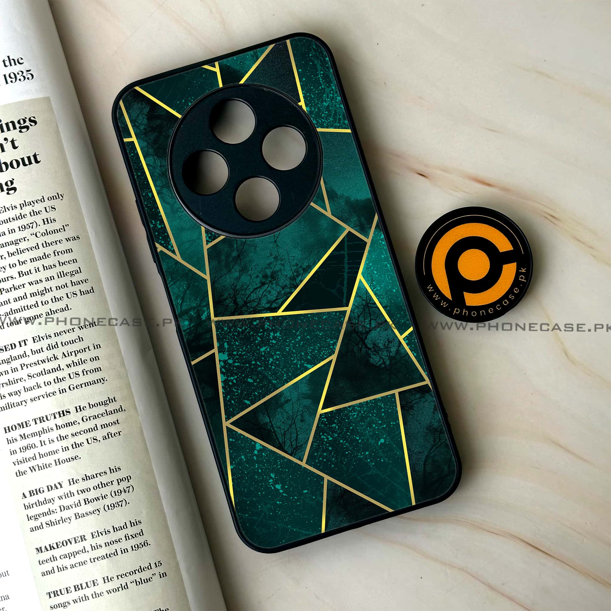 Oppo F27 Pro - Geometric Marble Series - Premium Metal Printed soft Bumper Shock Proof Case