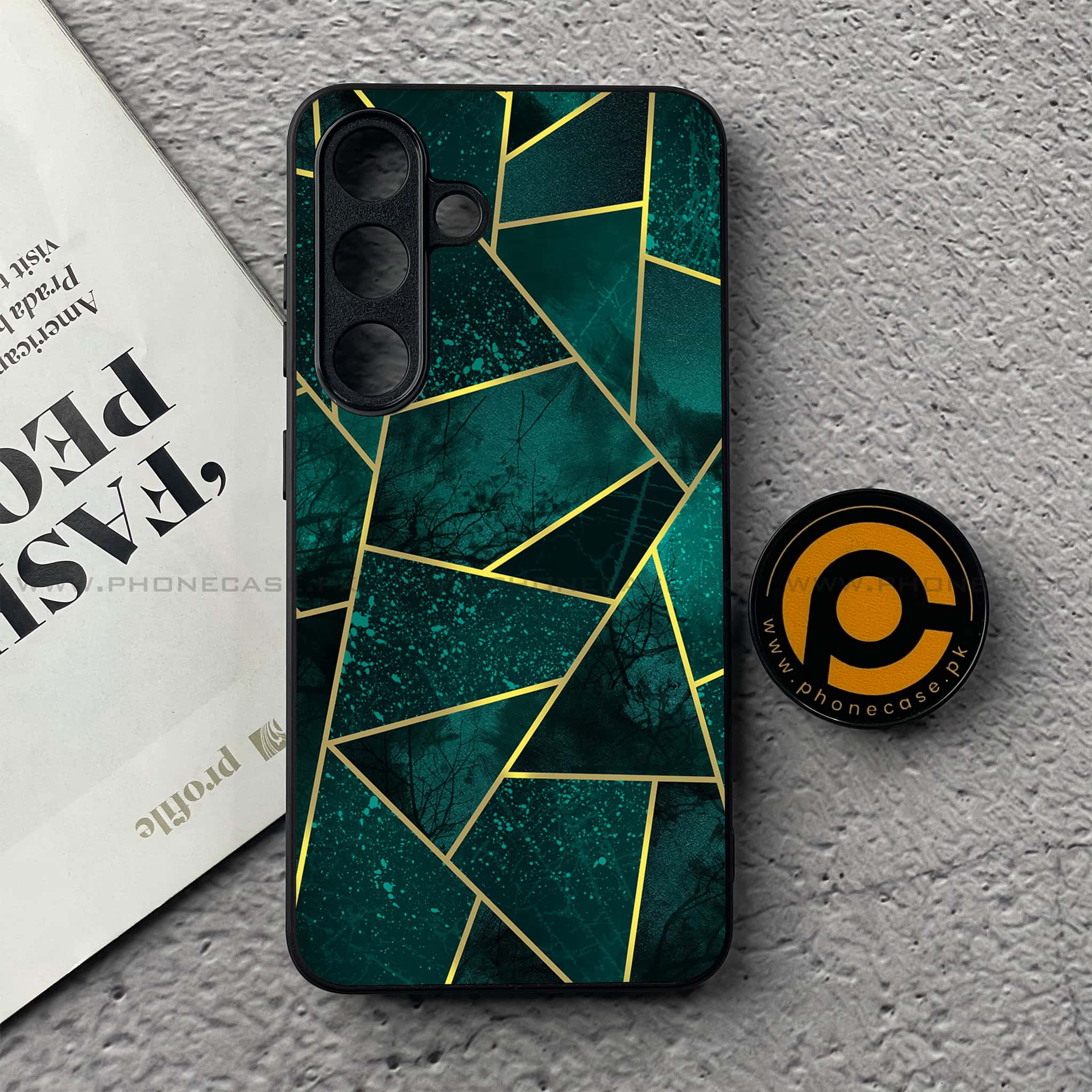 Samsung Galaxy S25 FE - Geometric Marble Series - Premium Metal Printed soft Bumper shock Proof Case