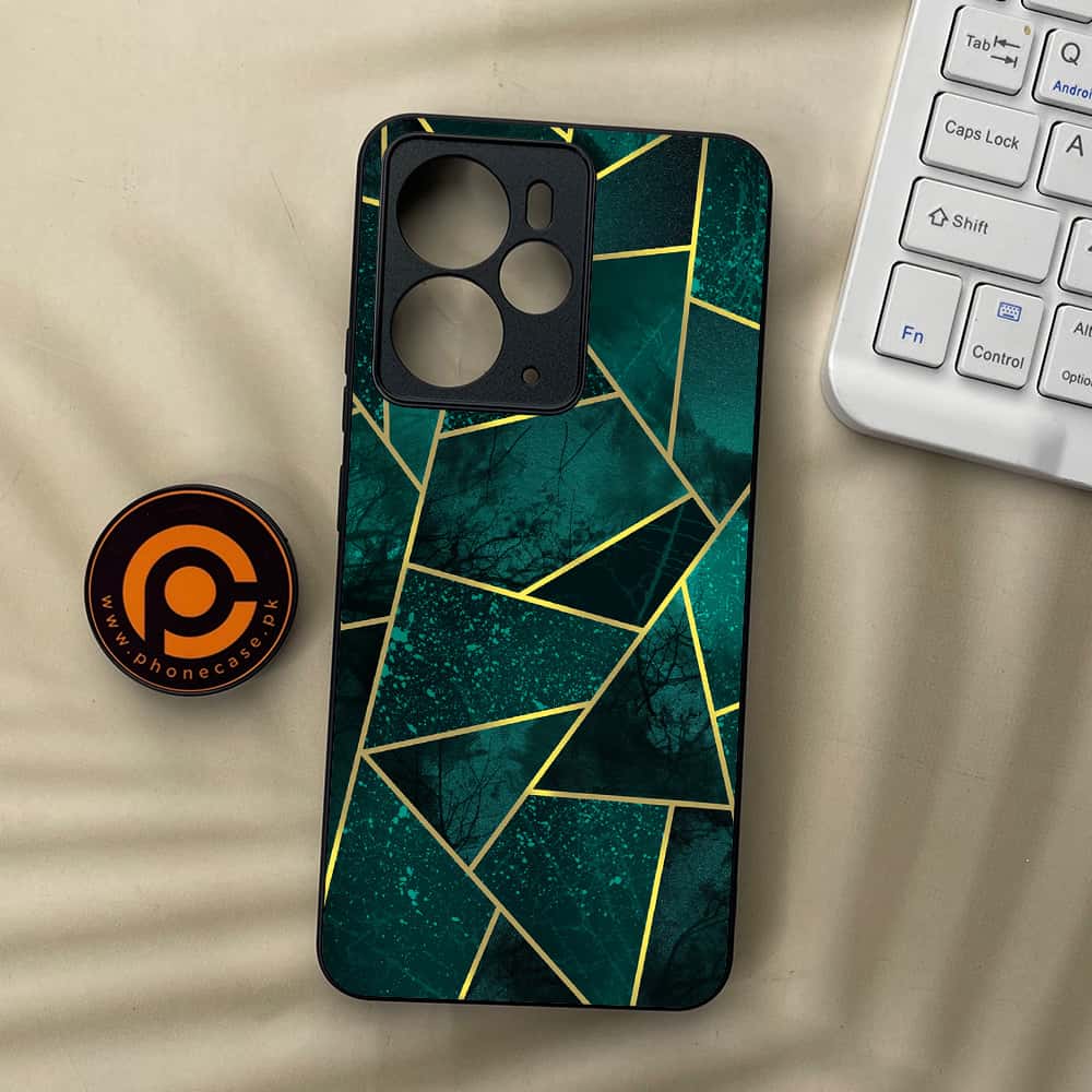 Realme 14 5G - Geometric Marble Series - Premium Metal Printed soft Bumper Shock Proof Case