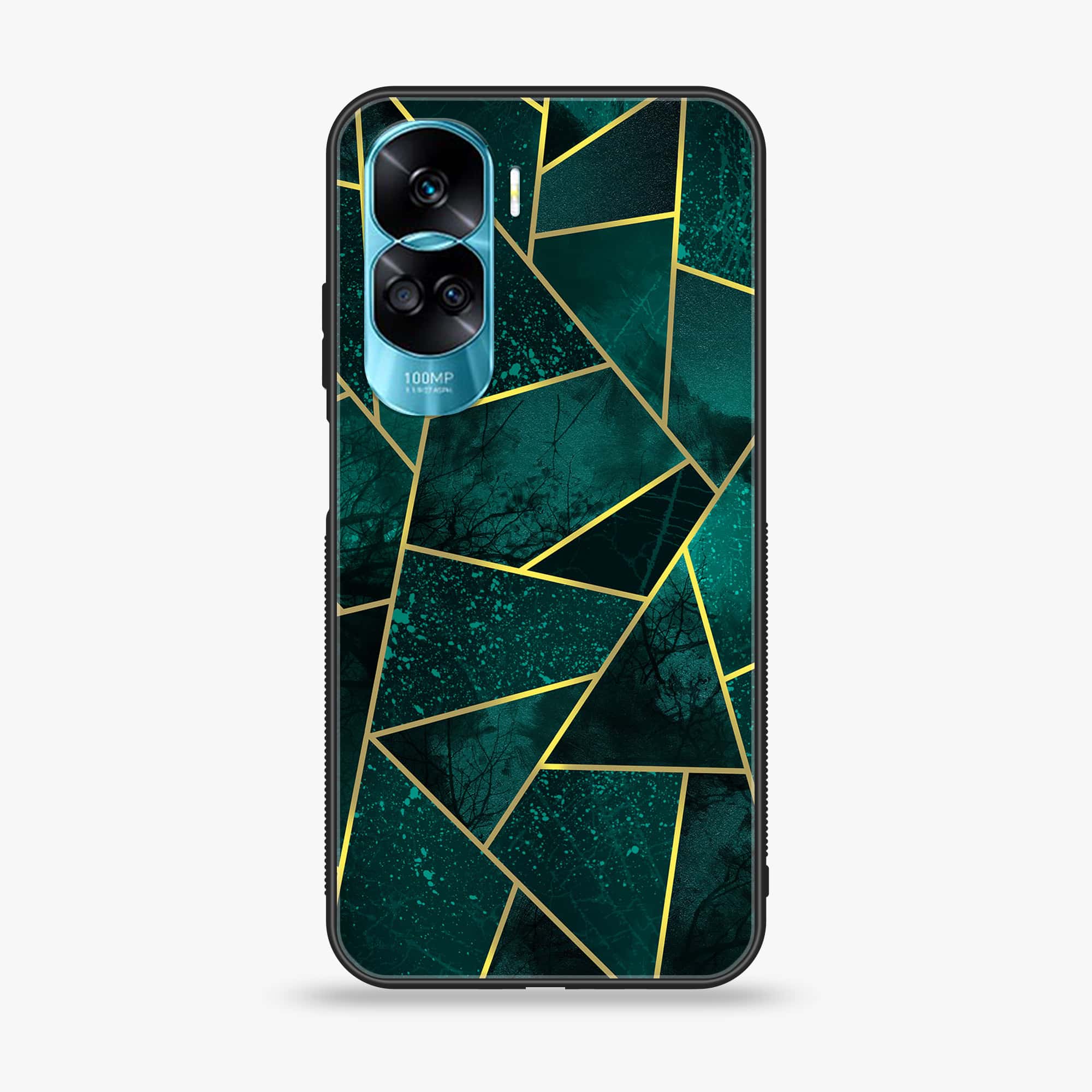 Honor 90 Lite - Geometric Marble Series - Premium Printed Glass soft Bumper shock Proof Case