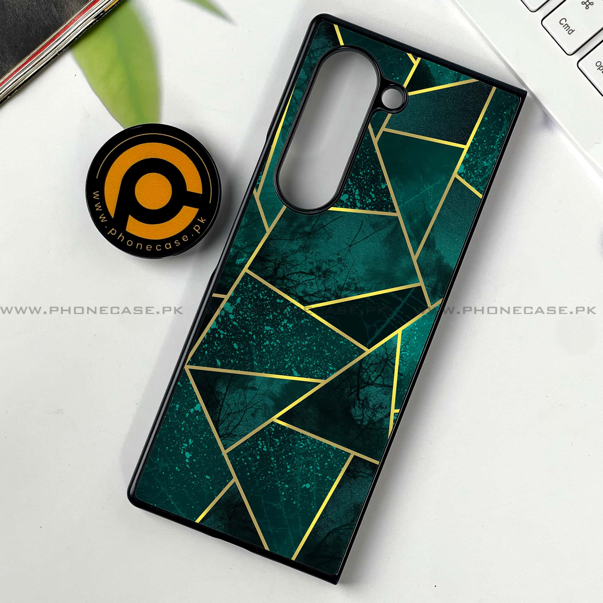 Samsung Galaxy Z Fold 6 - Geometric Marble Series - Premium Printed Metal soft Bumper shock Proof Case