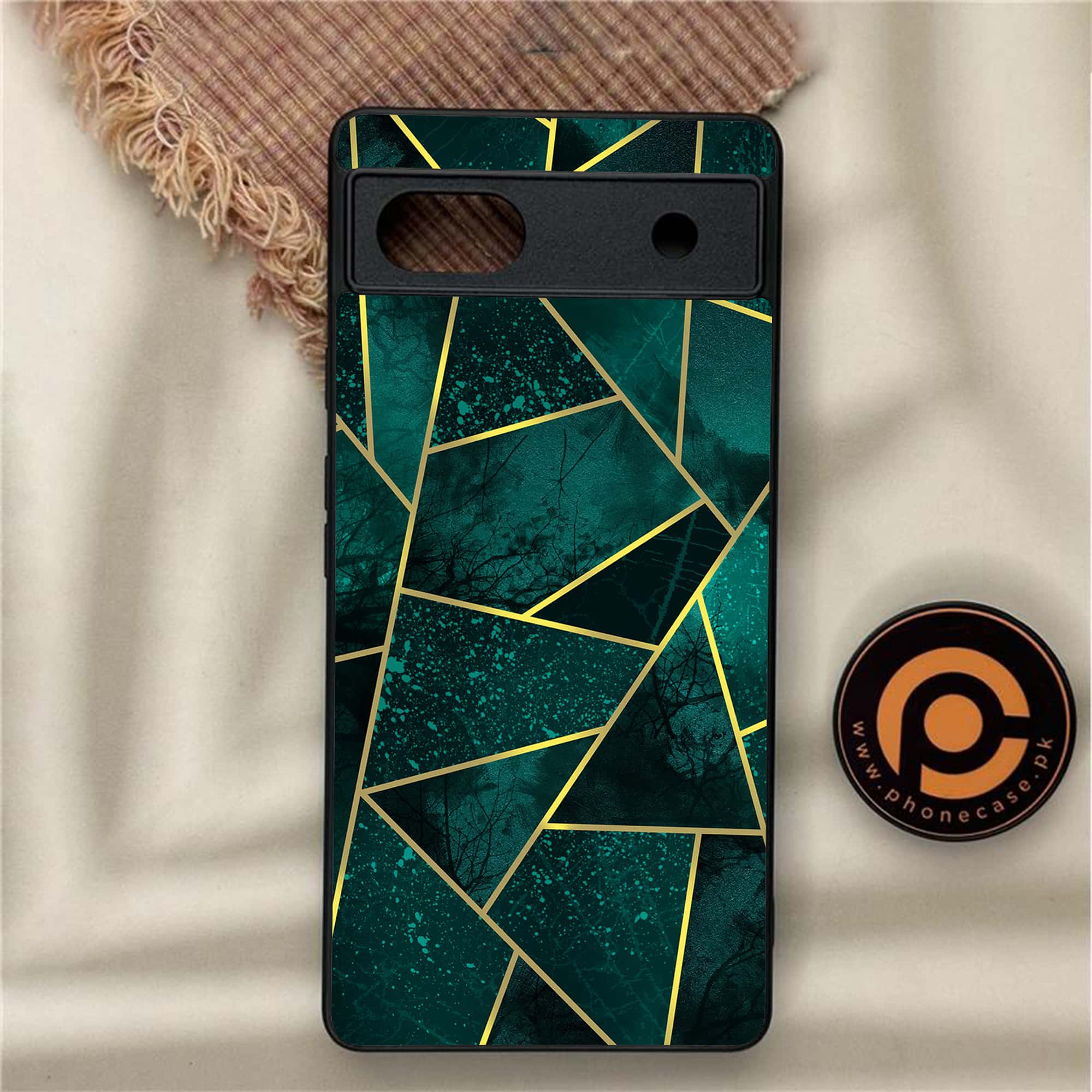 Google Pixel 6A - Geometric Marble Series - Premium Metal Printed soft Bumper Shock Proof Case