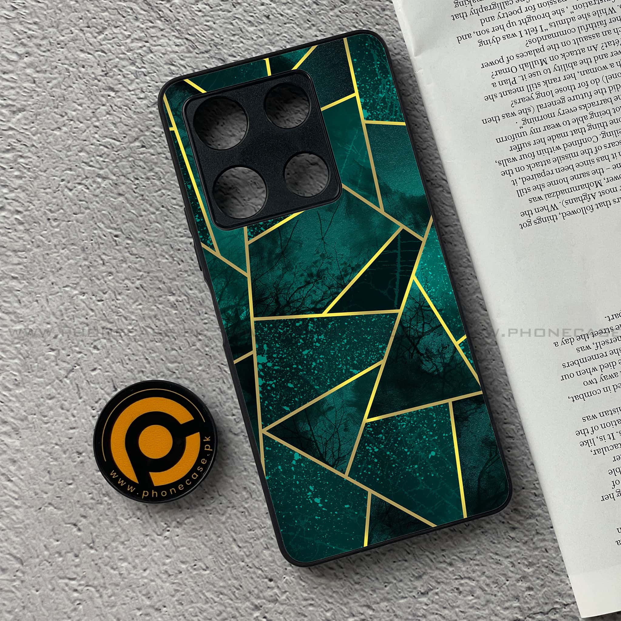 Infinix Note 30 Pro - Geometric Marble Series - Premium Metal Printed soft Bumper shock Proof Case