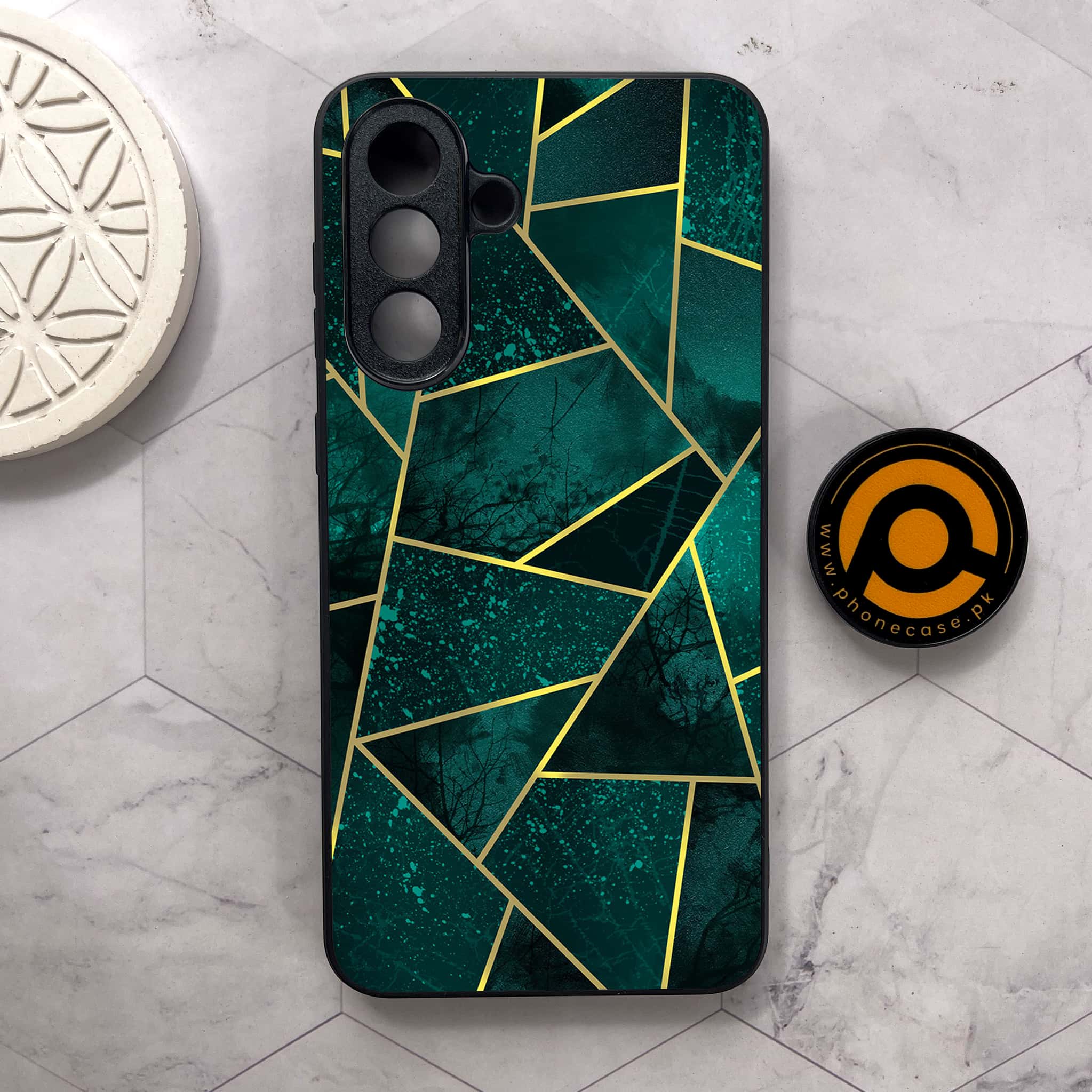 Samsung Galaxy A26 5G -   Geometric Marble Series - Premium Metal Printed soft Bumper shock Proof Case