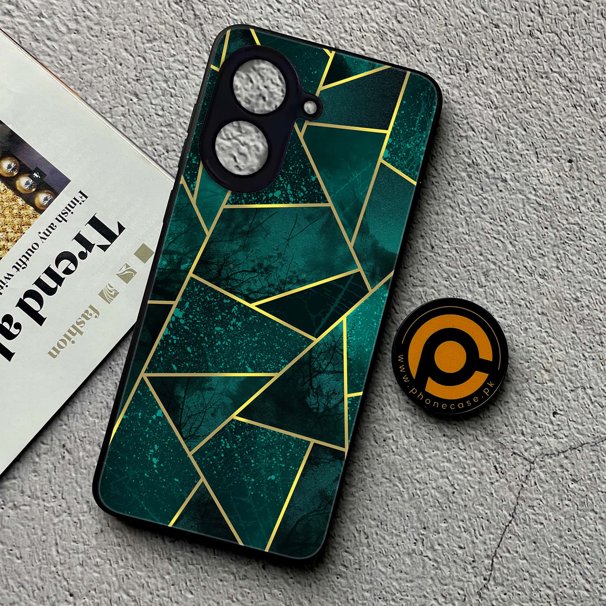 Xiaomi Redmi A5 - Geometric Marble Series - Premium Metal Printed soft Bumper shock Proof Case