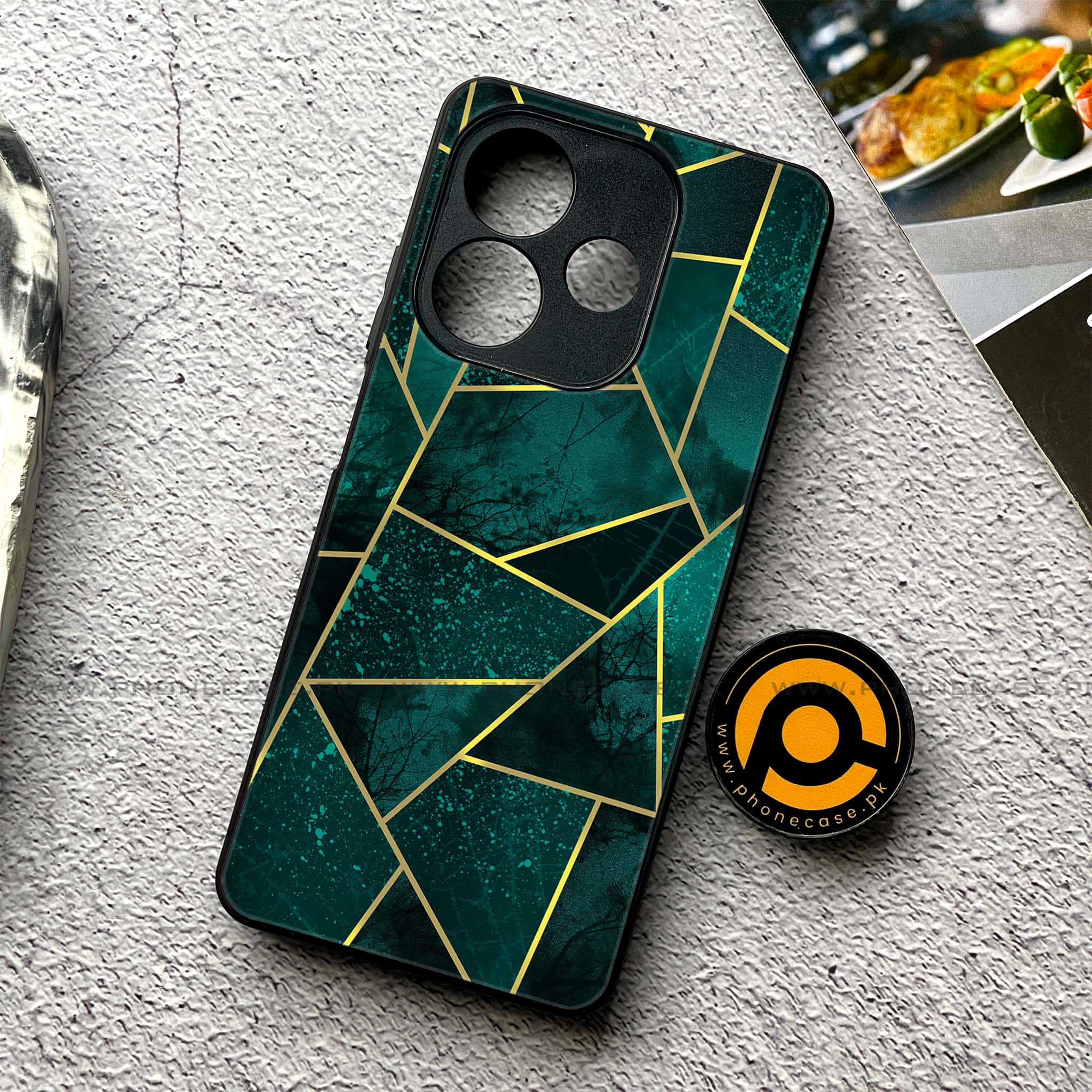 Oppo A5 Pro - Geometric Marble Series - Premium Metal Printed soft Bumper shock Proof Case
