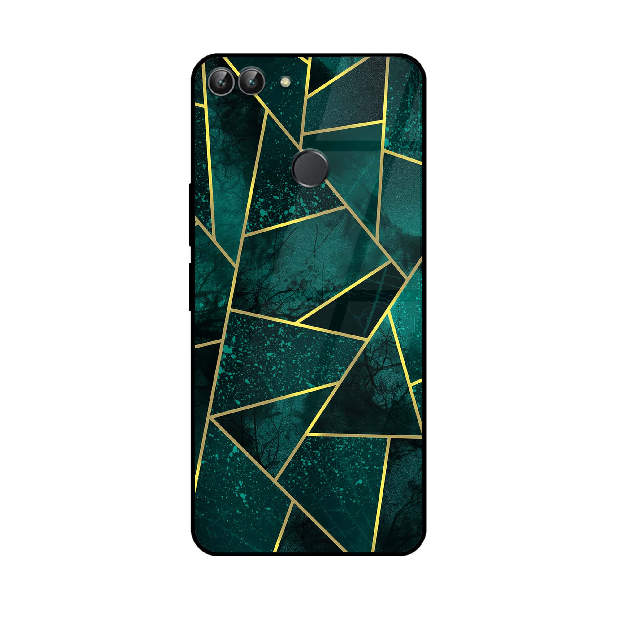 Huawei P Smart - Geometric Marble Series - Premium Printed Glass soft Bumper shock Proof Case