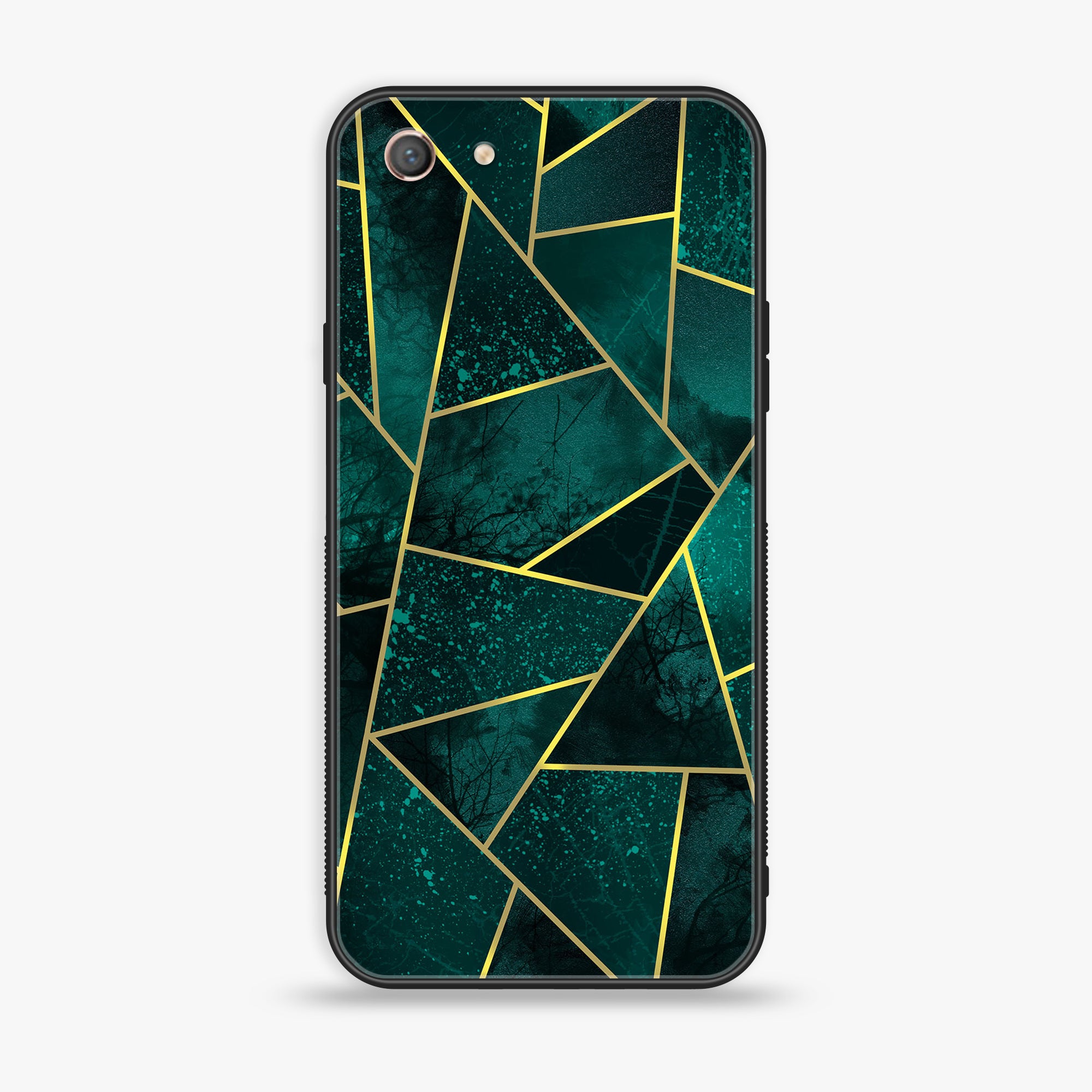 Oppo A71 (2017)  - Geometric Marble Series - Premium Printed Glass soft Bumper shock Proof Case