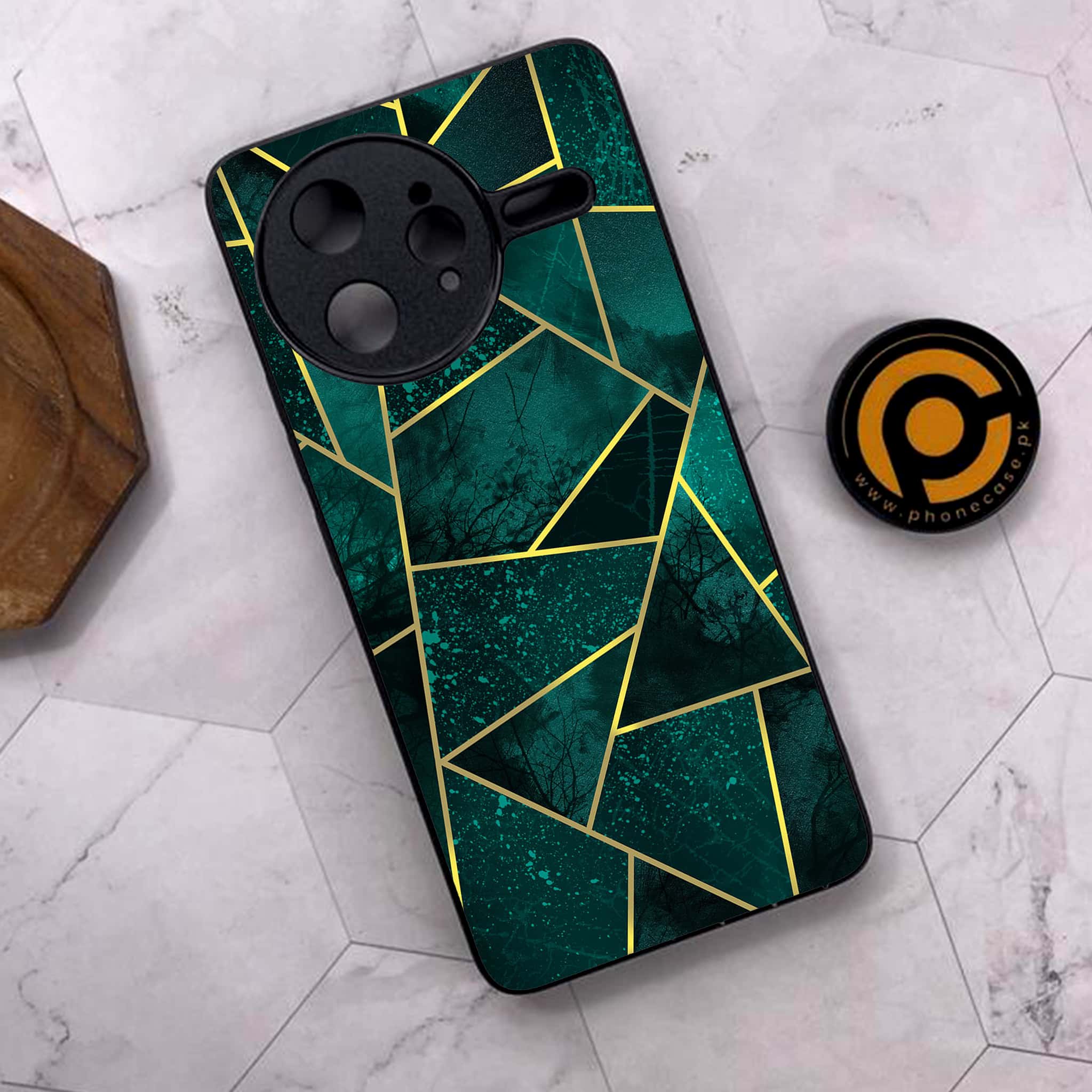 Xiaomi Poco F7 Ultra 5G - Geometric Marble Series - Premium Metal Printed soft Bumper shock Proof Case