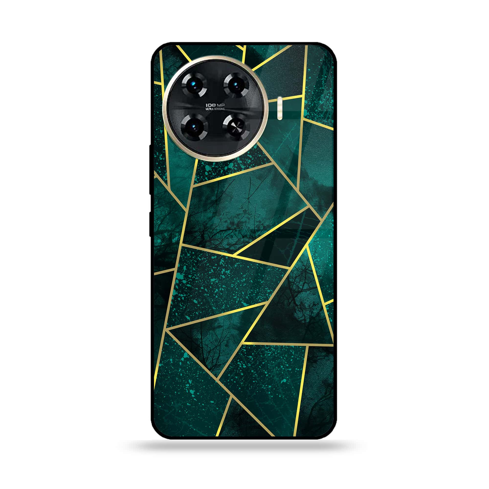 Tecno Spark 20 pro plus - Geometric Marble Series - Premium Printed Glass soft Bumper shock Proof Case