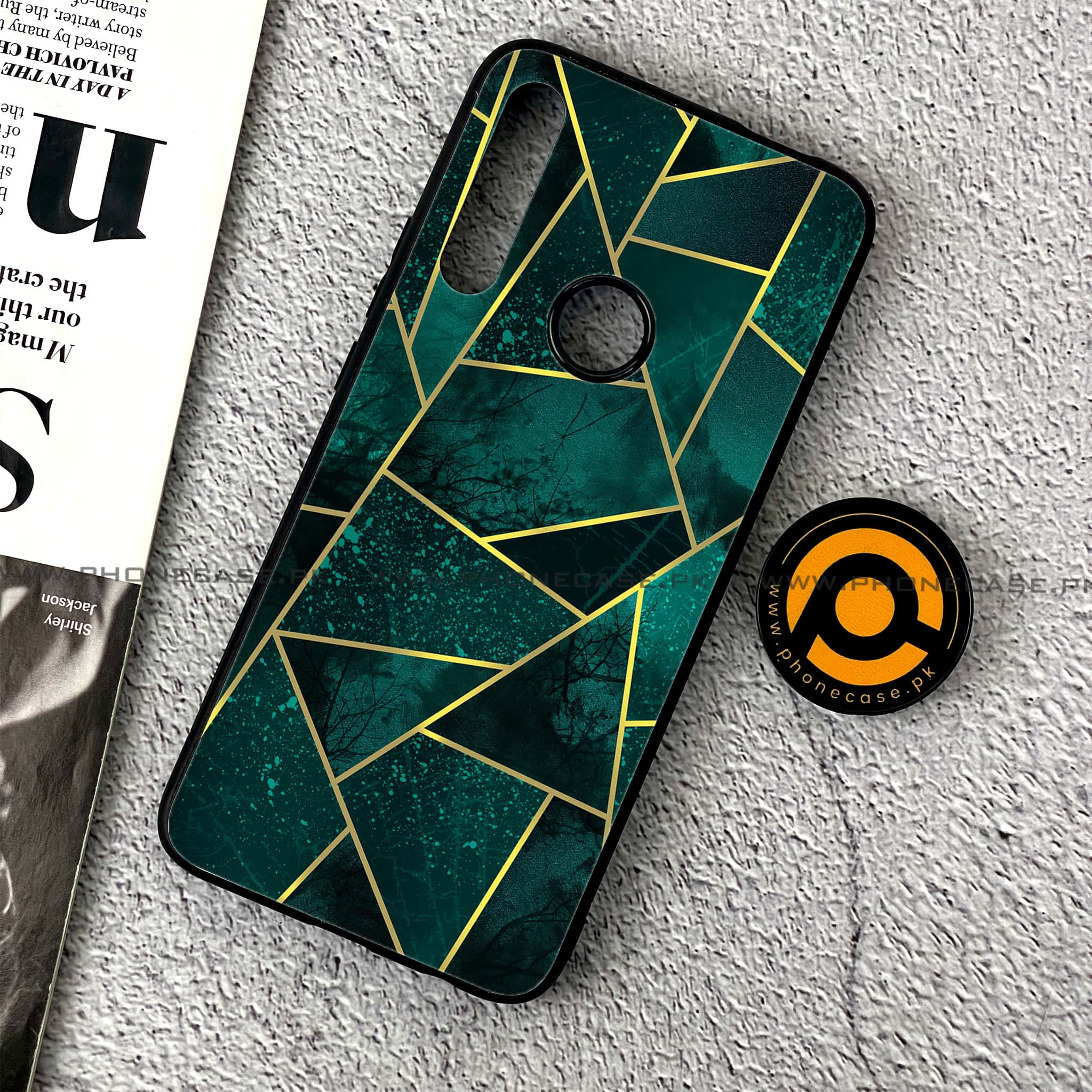 Huawei Y9 Prime (2019) - Geometric Marble series - Premium Printed Glass soft Bumper shock Proof Case