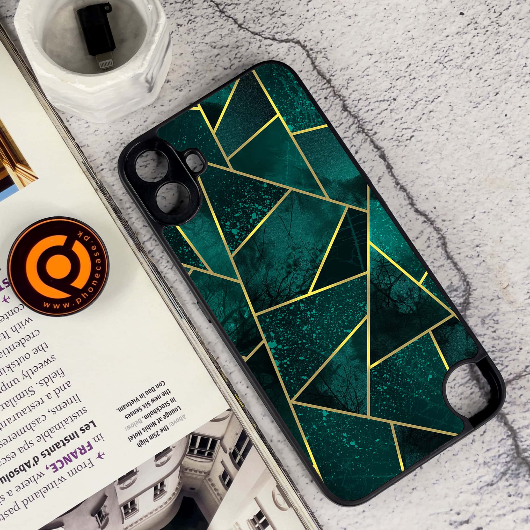 Nothing CMF Phone 1 - Geometric Marble Series - Premium Metal Printed soft Bumper Shock Proof Case