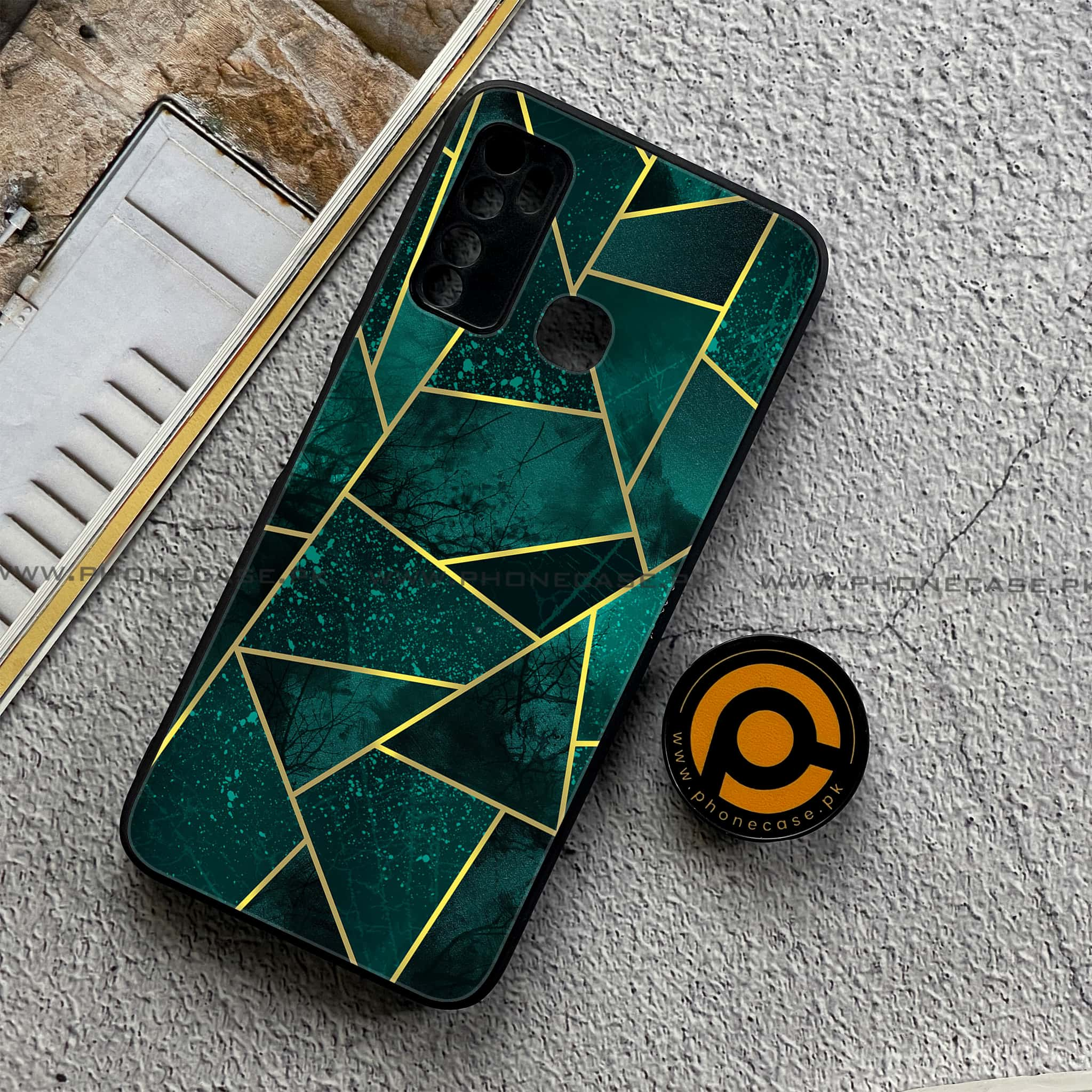 Infinix Note 7 Lite - Geometric Marble Series - Premium Printed Metal soft Bumper shock Proof Case