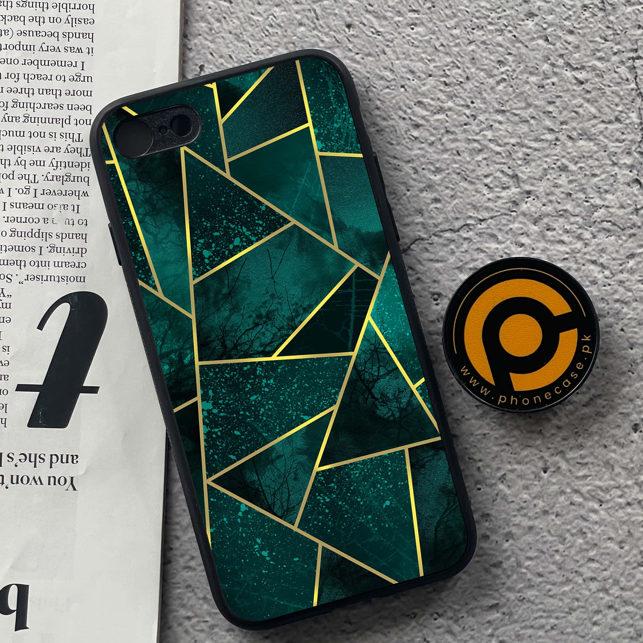 iPhone 7 / 8 - Geometric Marble Series - Premium Printed Glass soft Bumper shock Proof Case