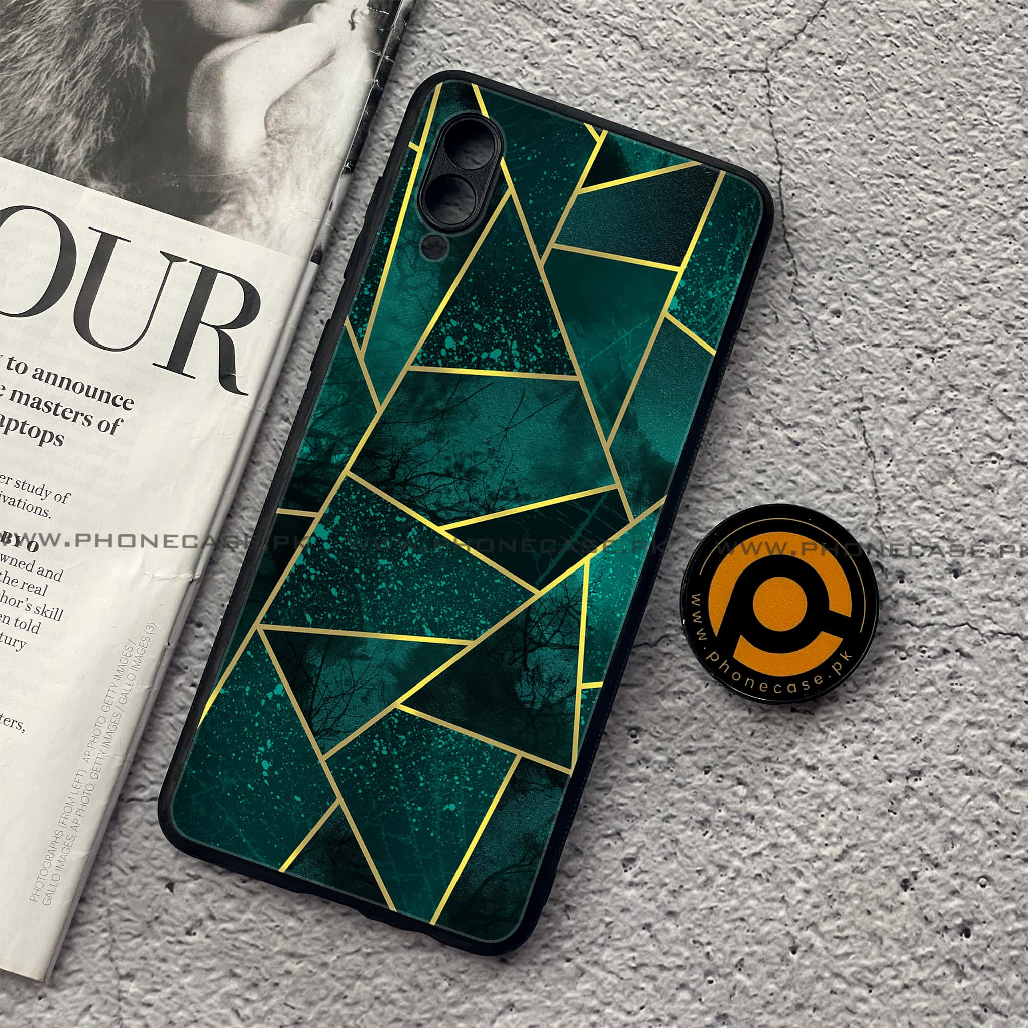 Samsung Galaxy A02 - Geometric Marble Series - Premium Printed Metal soft Bumper shock Proof Case