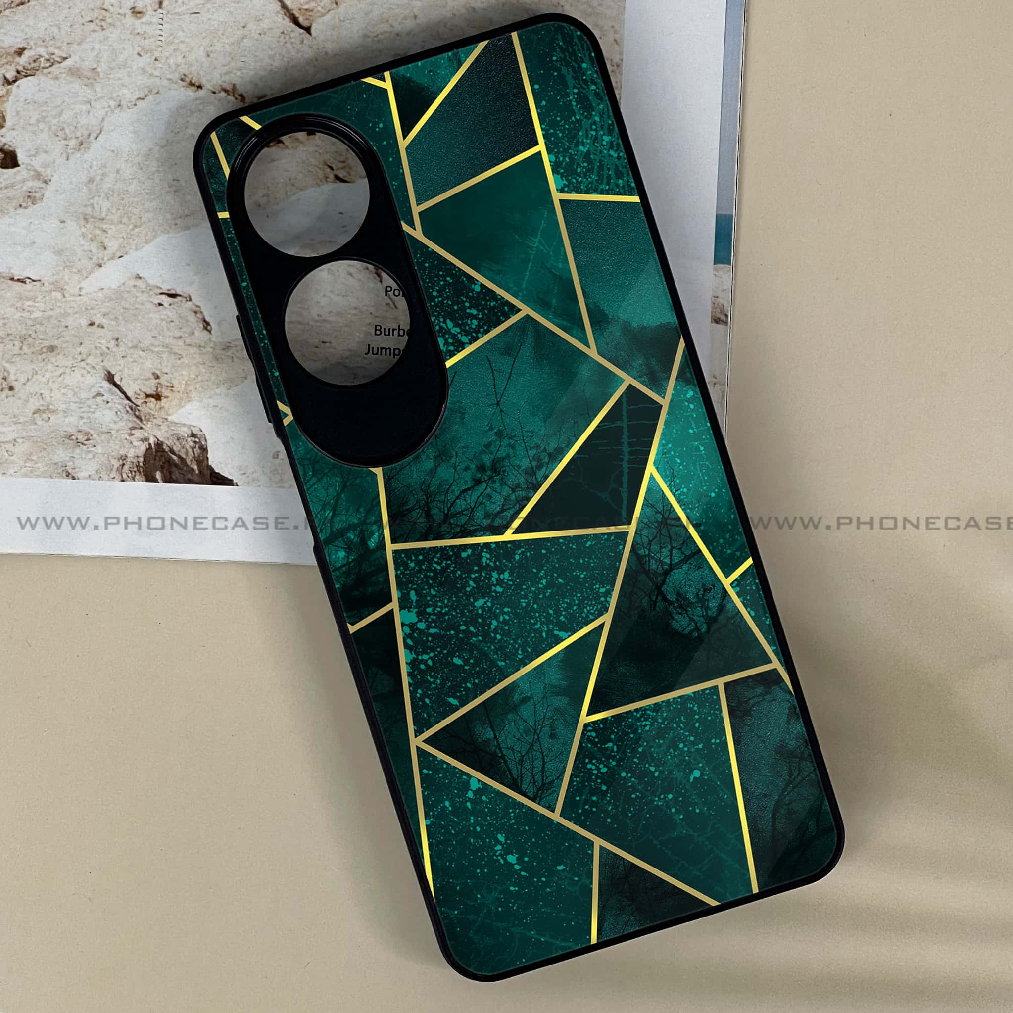 Oppo A60 - Geometric Marble Series - Premium Printed Metal soft Bumper shock Proof Case