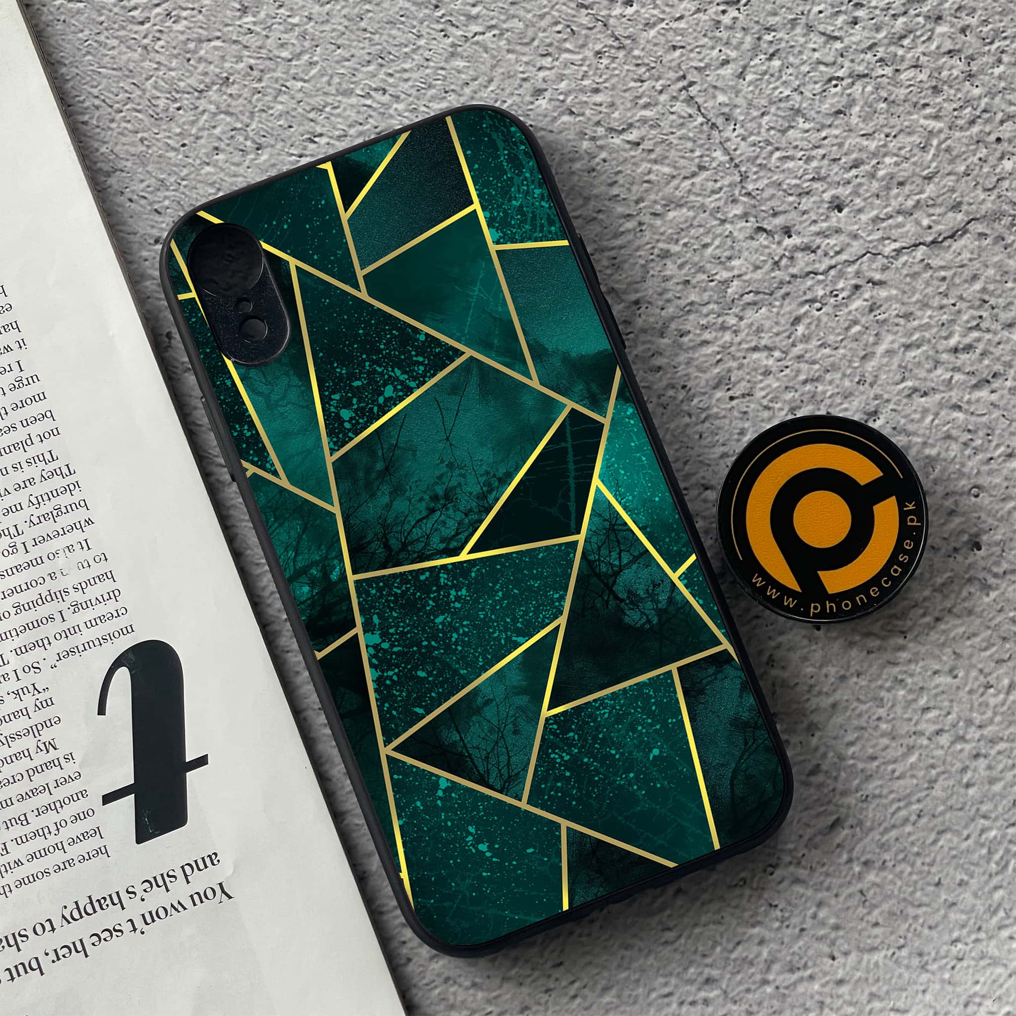 iPhone XR - Geometric Marble Series - Premium Metal Printed soft Bumper shock Proof Case