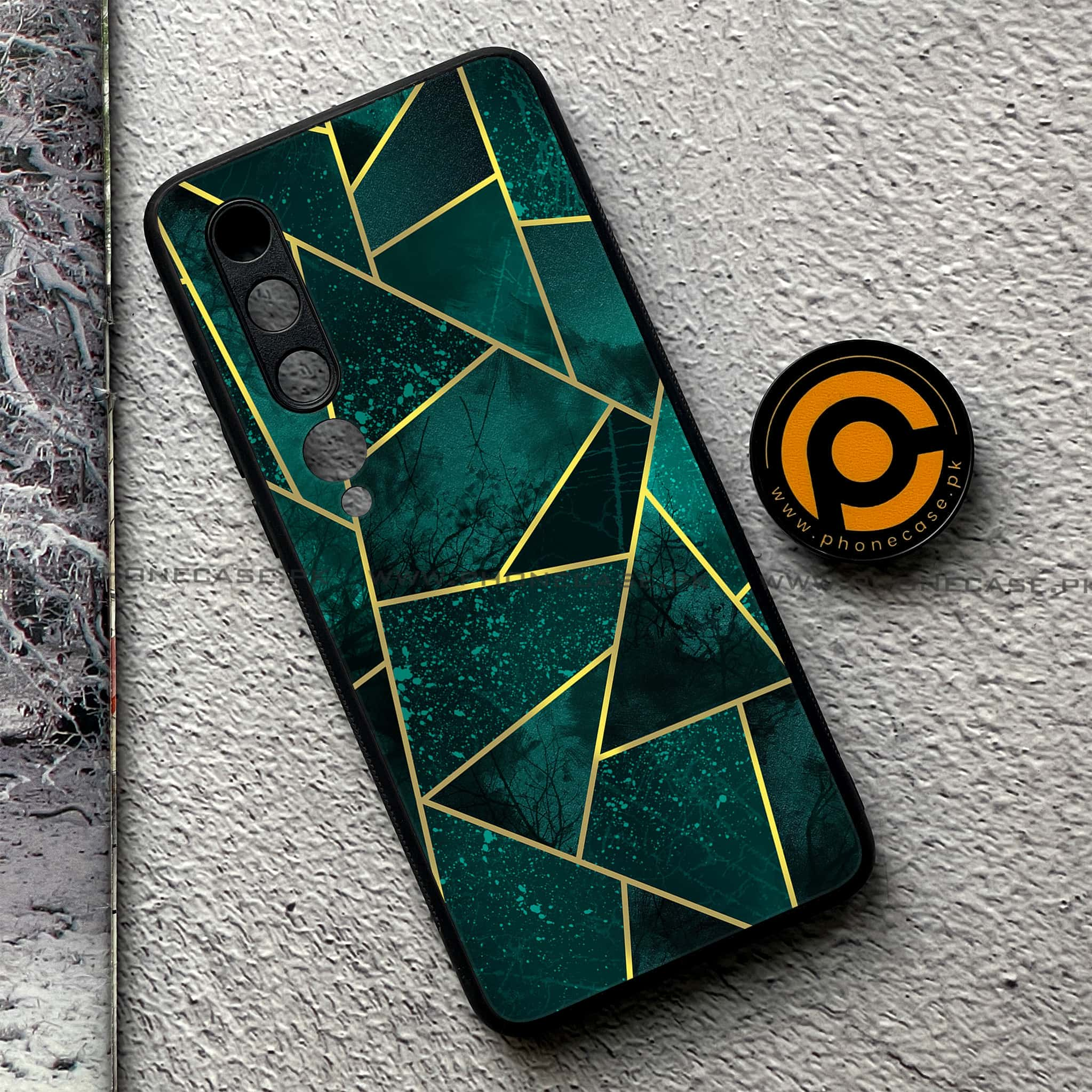 Xiaomi Mi 10 - Geometric Marble Series - Premium Printed Glass soft Bumper shock Proof Case