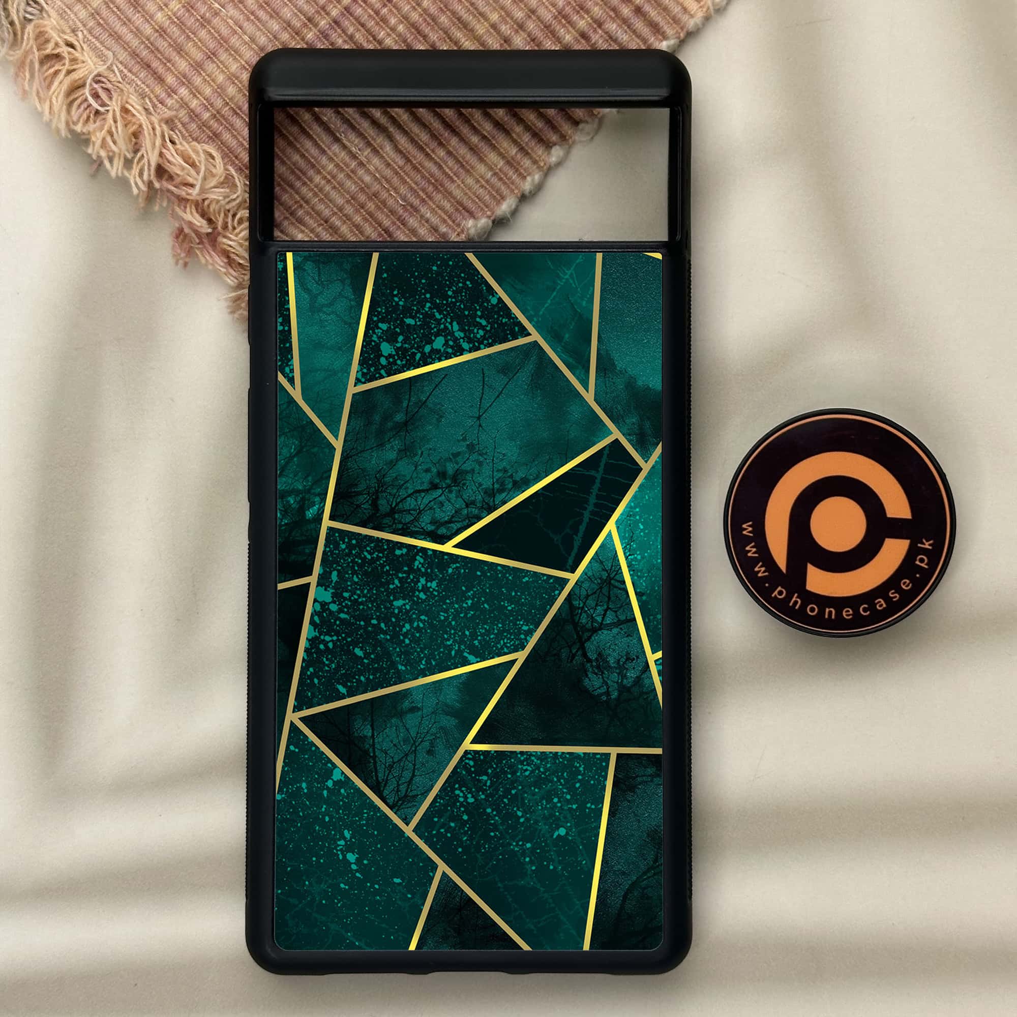 Google Pixel 6 - Geometric Marble Series - Premium Metal Printed soft Bumper Shock Proof Case