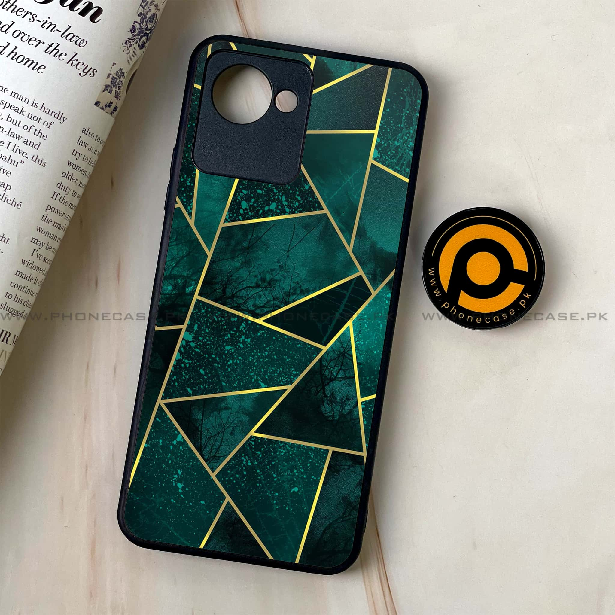 Realme C30 - Geometric Marble Series - Premium Printed Glass soft Bumper shock Proof Case