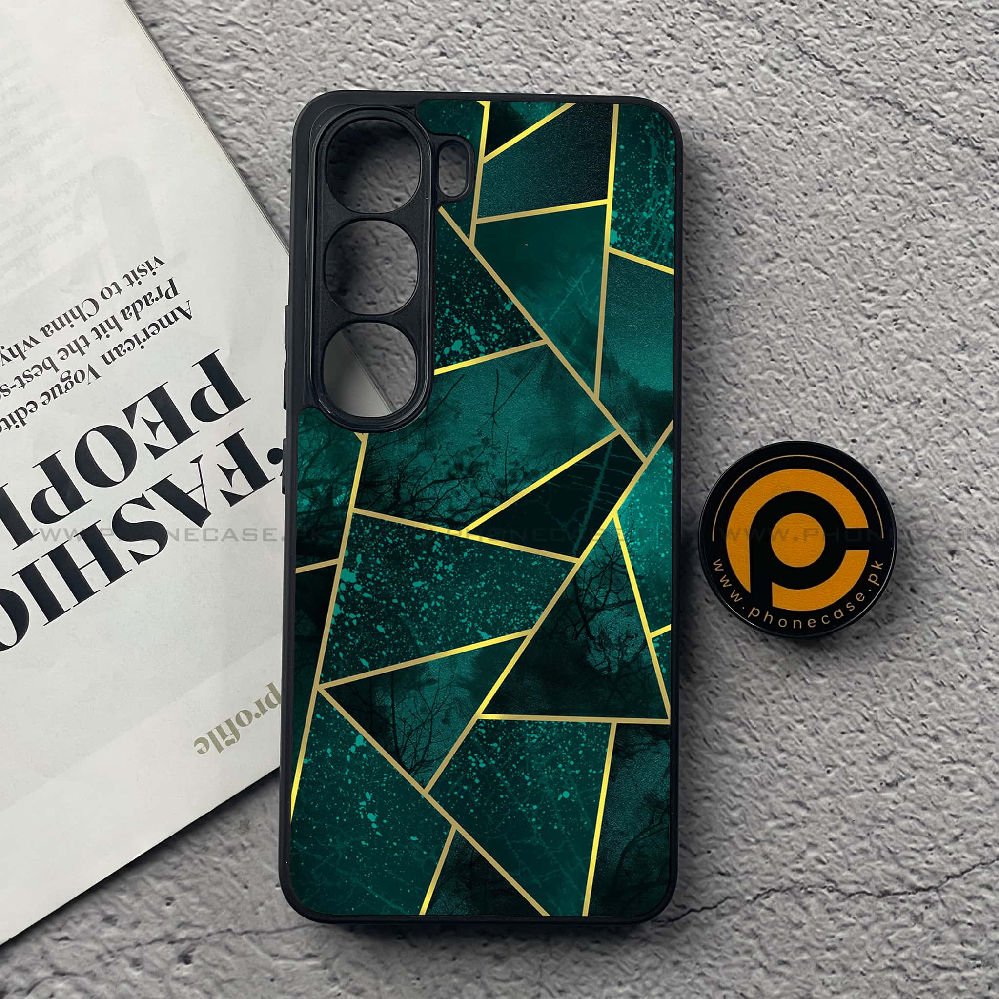 Vivo V40 Lite (IDN) - Geometric Marble Series - Premium Metal Printed soft Bumper Shock Proof Case