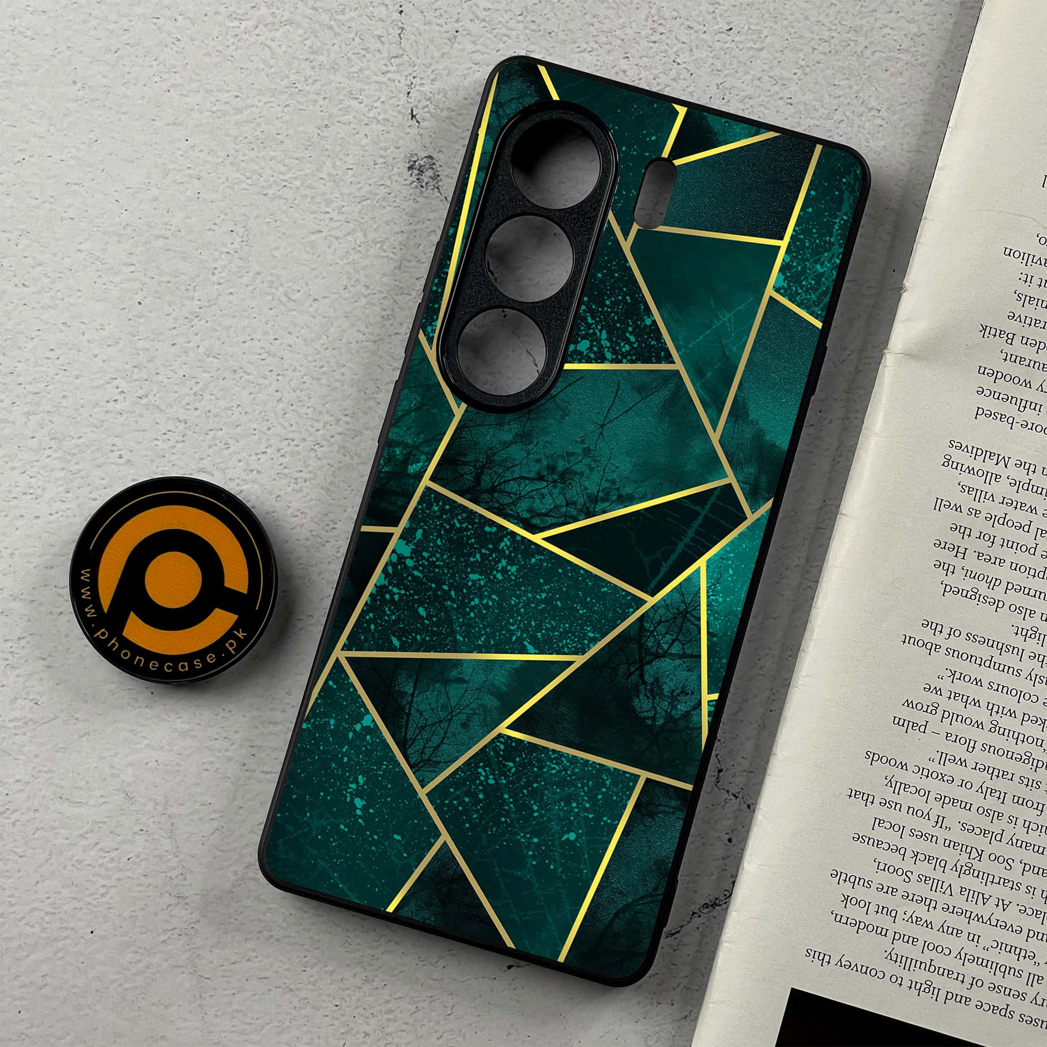 Tecno Camon 40 Pro - Geometric Marble Series - Premium Metal Printed Soft Bumper Shockproof Case