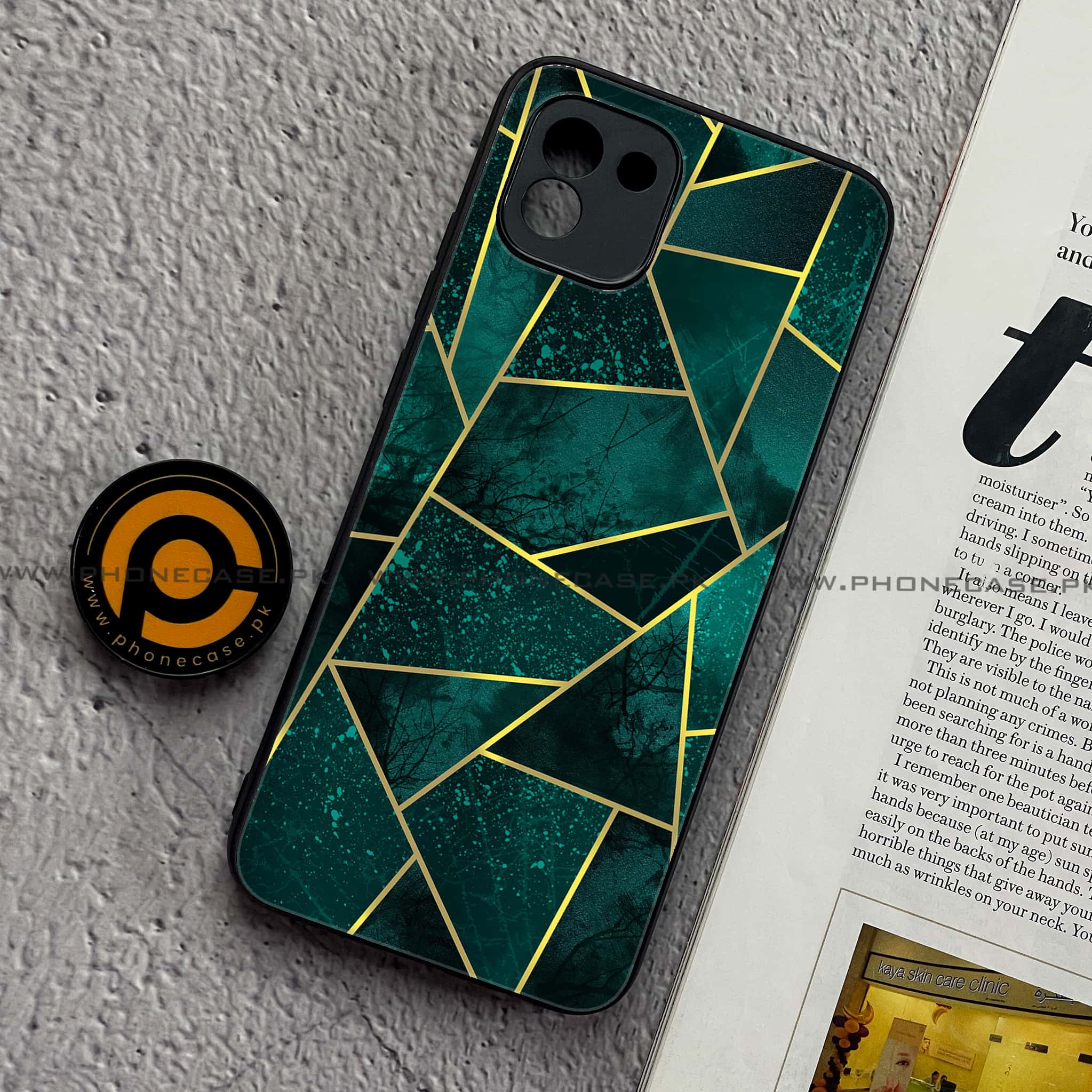Samsung Galaxy A03 - Geometric Marble Series - Premium Printed Glass soft Bumper shock Proof Case
