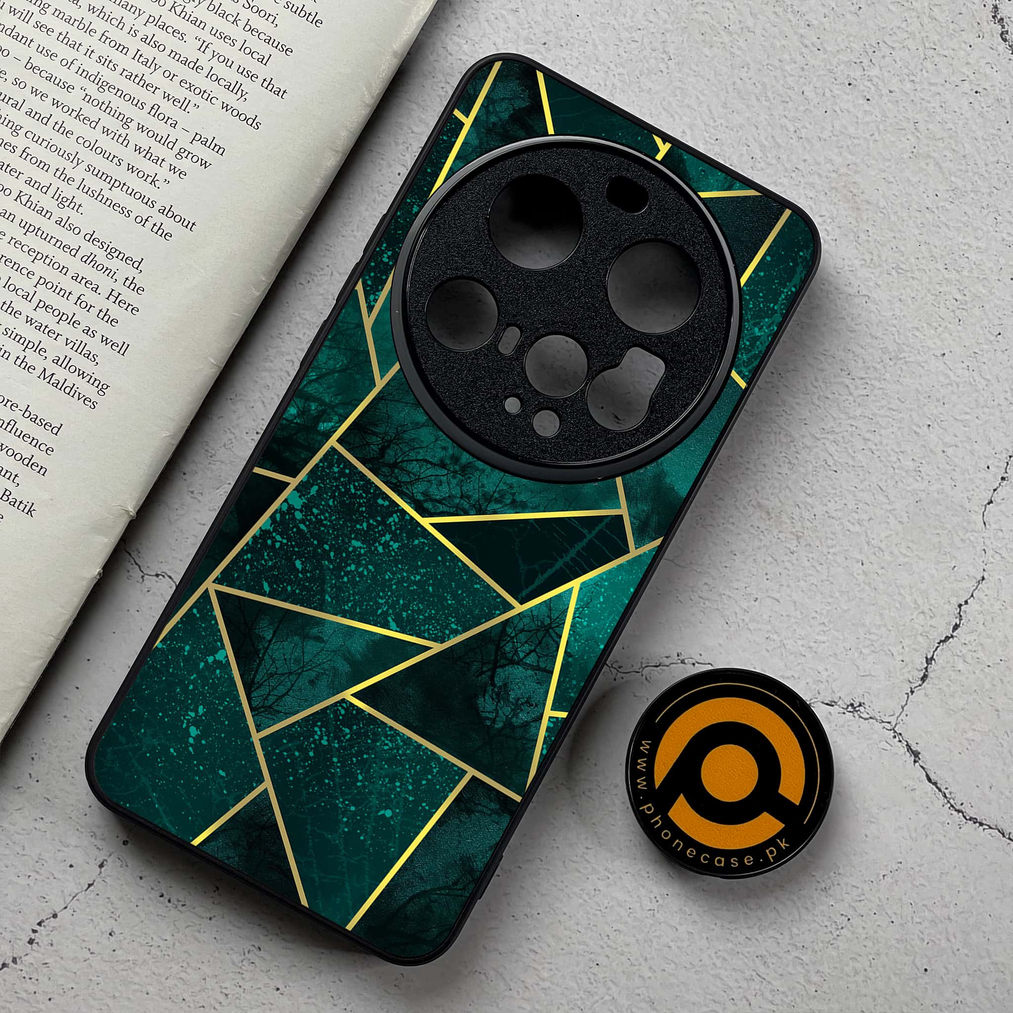 Xiaomi 15 Ultra - Geometric Marble Series - Premium Metal Printed Soft Bumper Shockproof Case