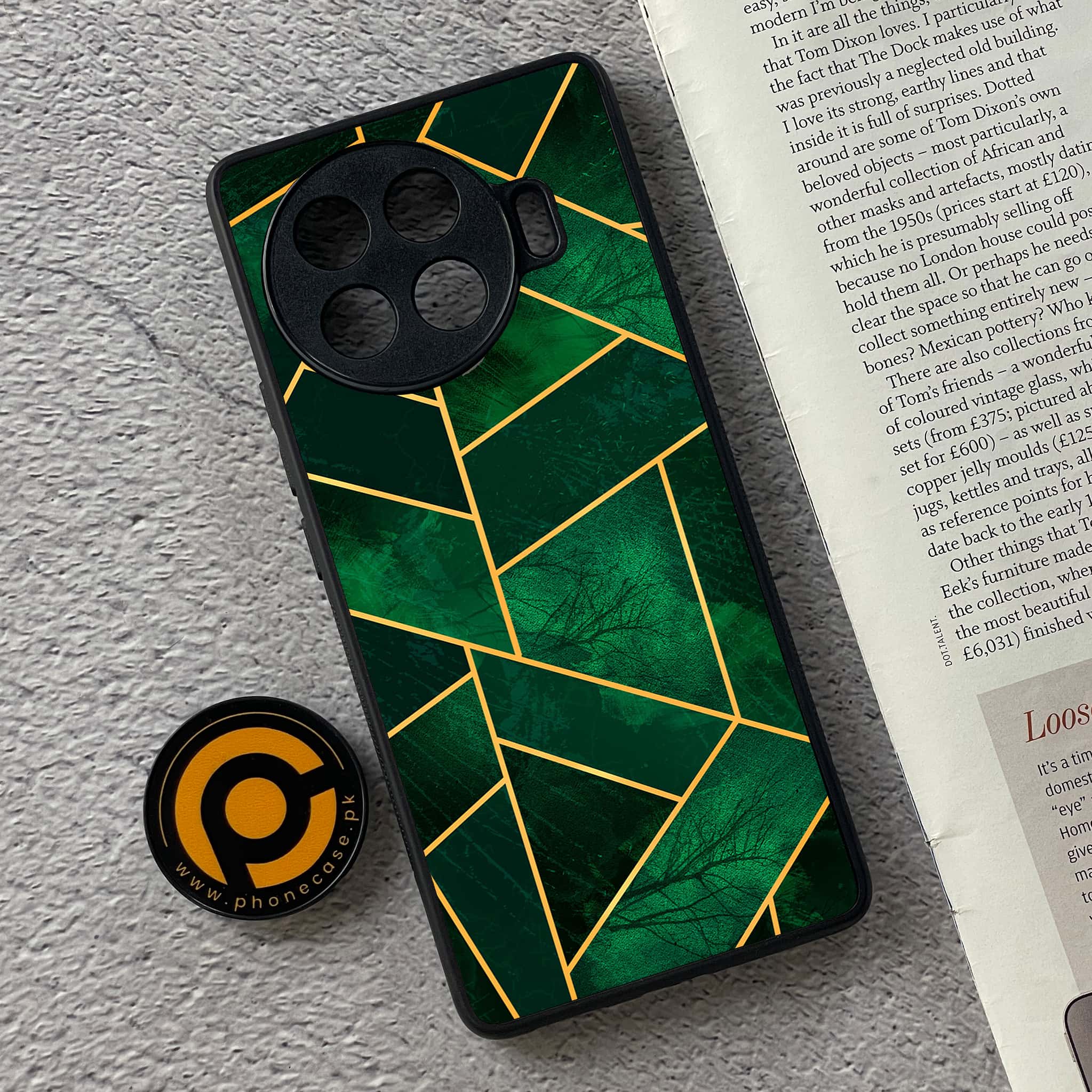 Tecno Spark 20 pro plus - Geometric Marble Series - Premium Printed Glass soft Bumper shock Proof Case