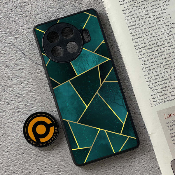Tecno Spark 20 pro plus - Geometric Marble Series - Premium Printed Glass soft Bumper shock Proof Case