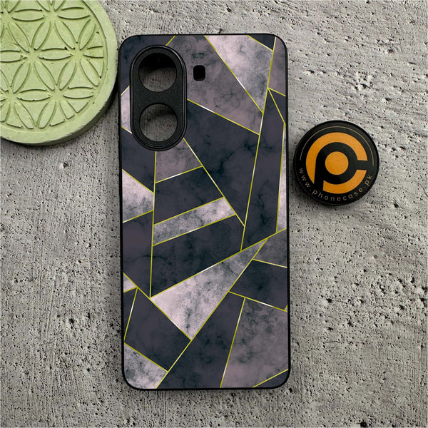 Xiaomi Poco X7 Pro 5G - Geometric Marble Series  - Premium Metal Printed soft Bumper shock Proof Case