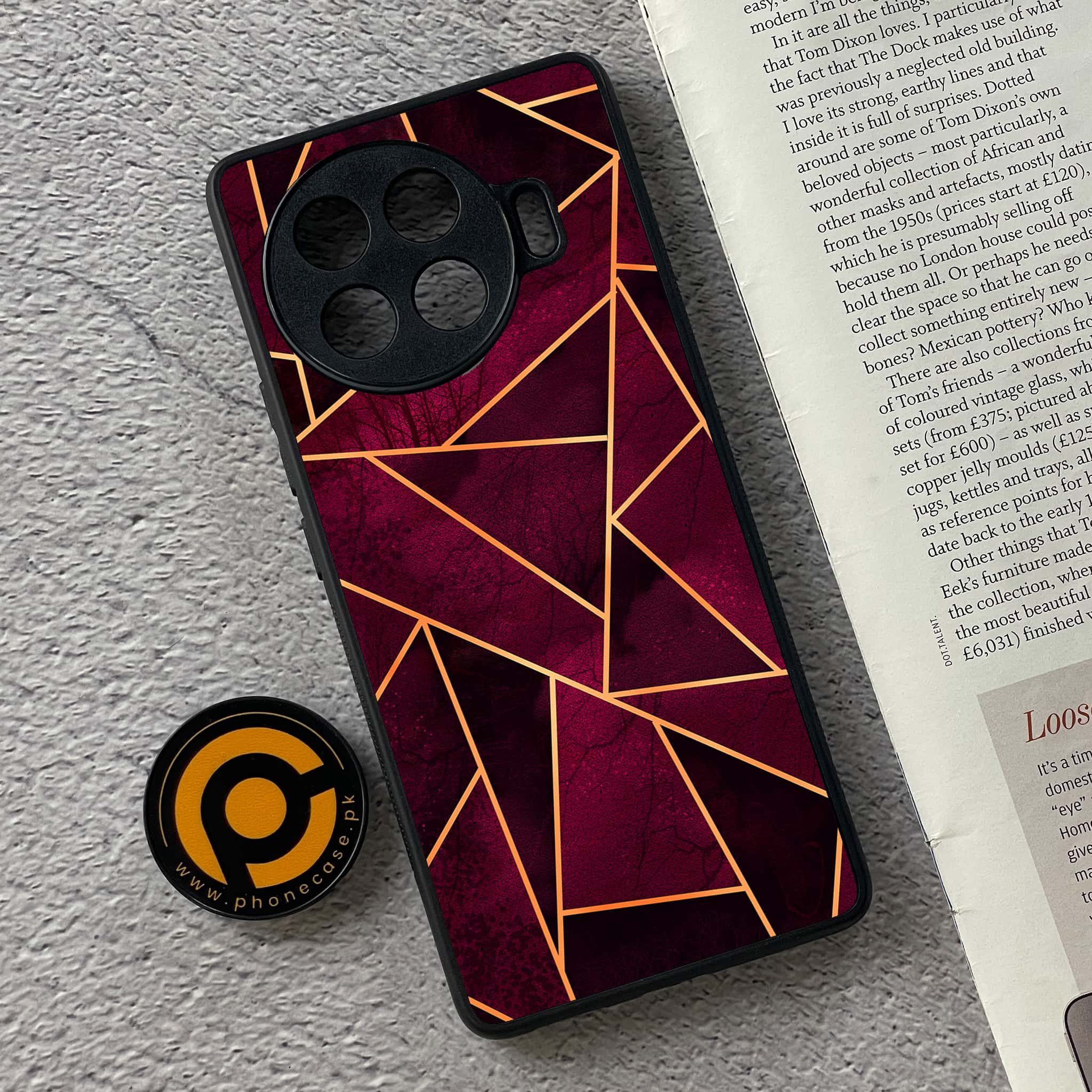 Tecno Spark 20 pro plus - Geometric Marble Series - Premium Printed Glass soft Bumper shock Proof Case