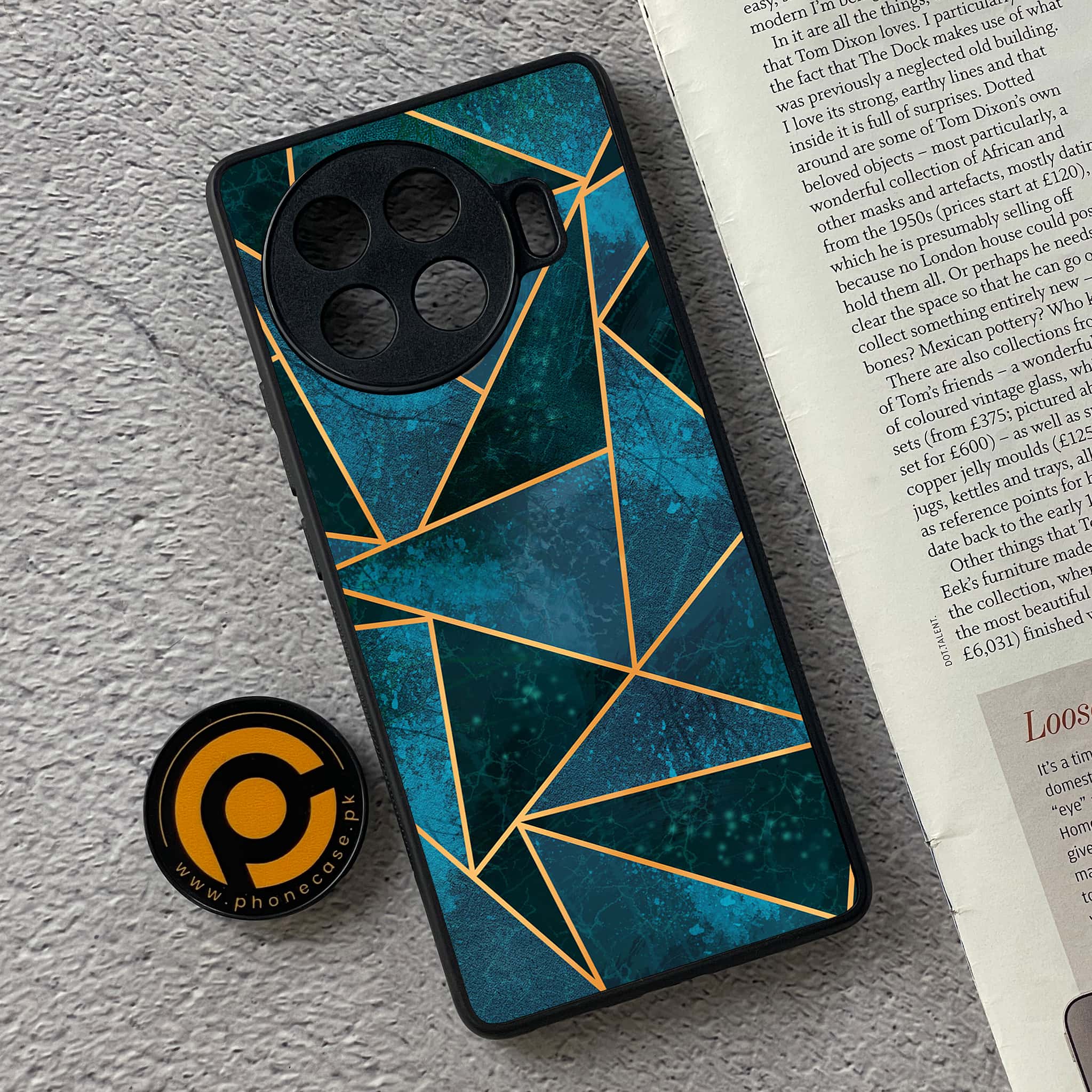 Tecno Spark 20 pro plus - Geometric Marble Series - Premium Printed Glass soft Bumper shock Proof Case