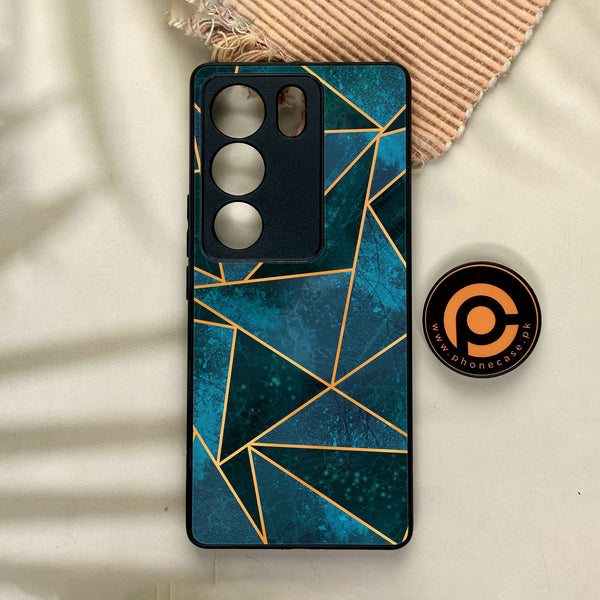 Vivo V29 - Geometric Marble Design 6 - Premium Printed Glass soft Bumper shock Proof Case CS-7678
