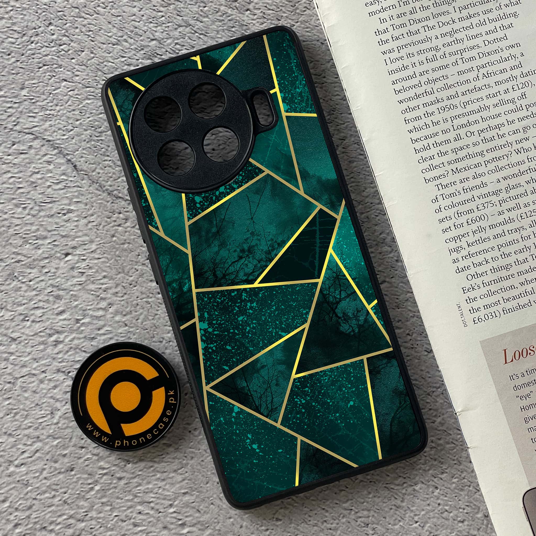 Tecno Spark 20 pro plus - Geometric Marble Series - Premium Printed Glass soft Bumper shock Proof Case