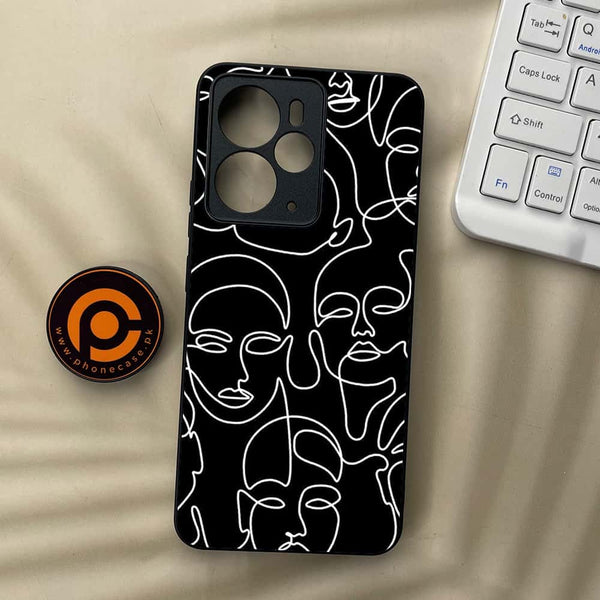 Realme 14 5G - Girls Line Art Series - Premium Metal Printed soft Bumper Shock Proof Case