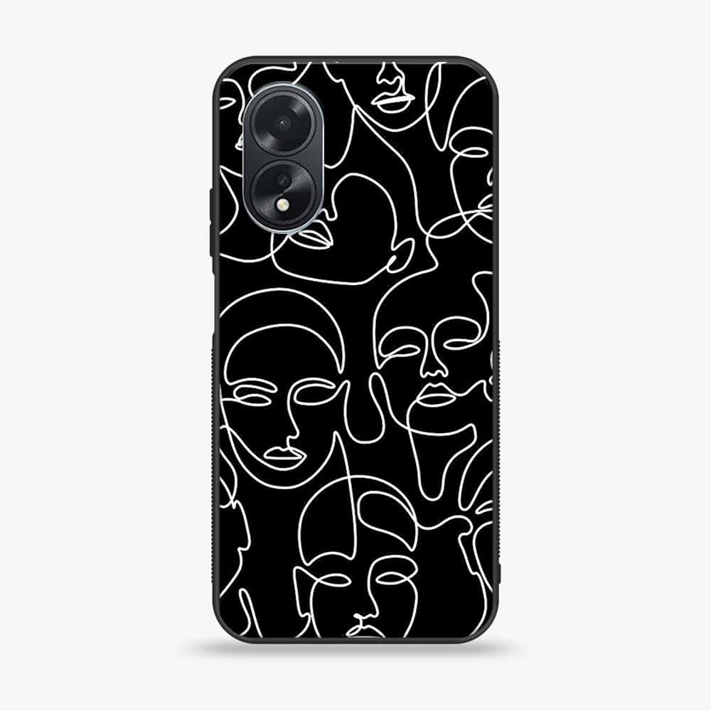 Oppo A18 4G - Girls Line Art Series - Premium Printed Glass soft Bumper shock Proof Case